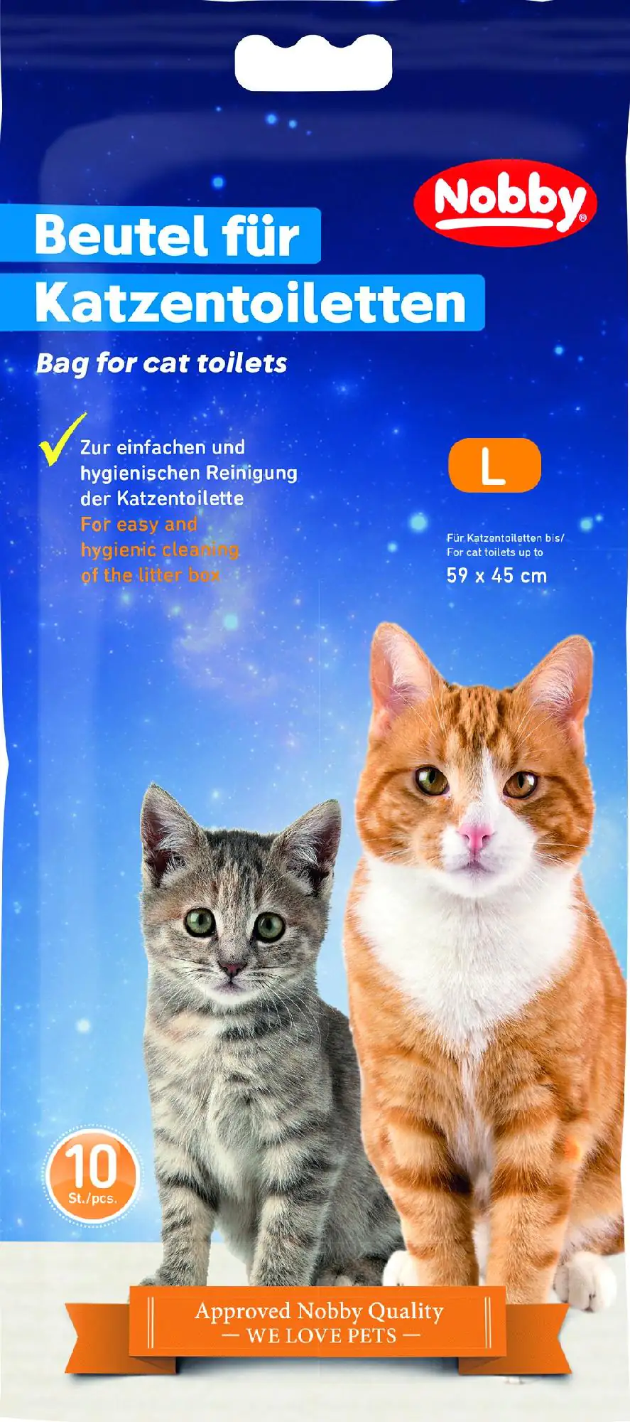 Nobby Beutel für Katzentoiletten L für Toiletten bis 59 x 45 cm 10Stück