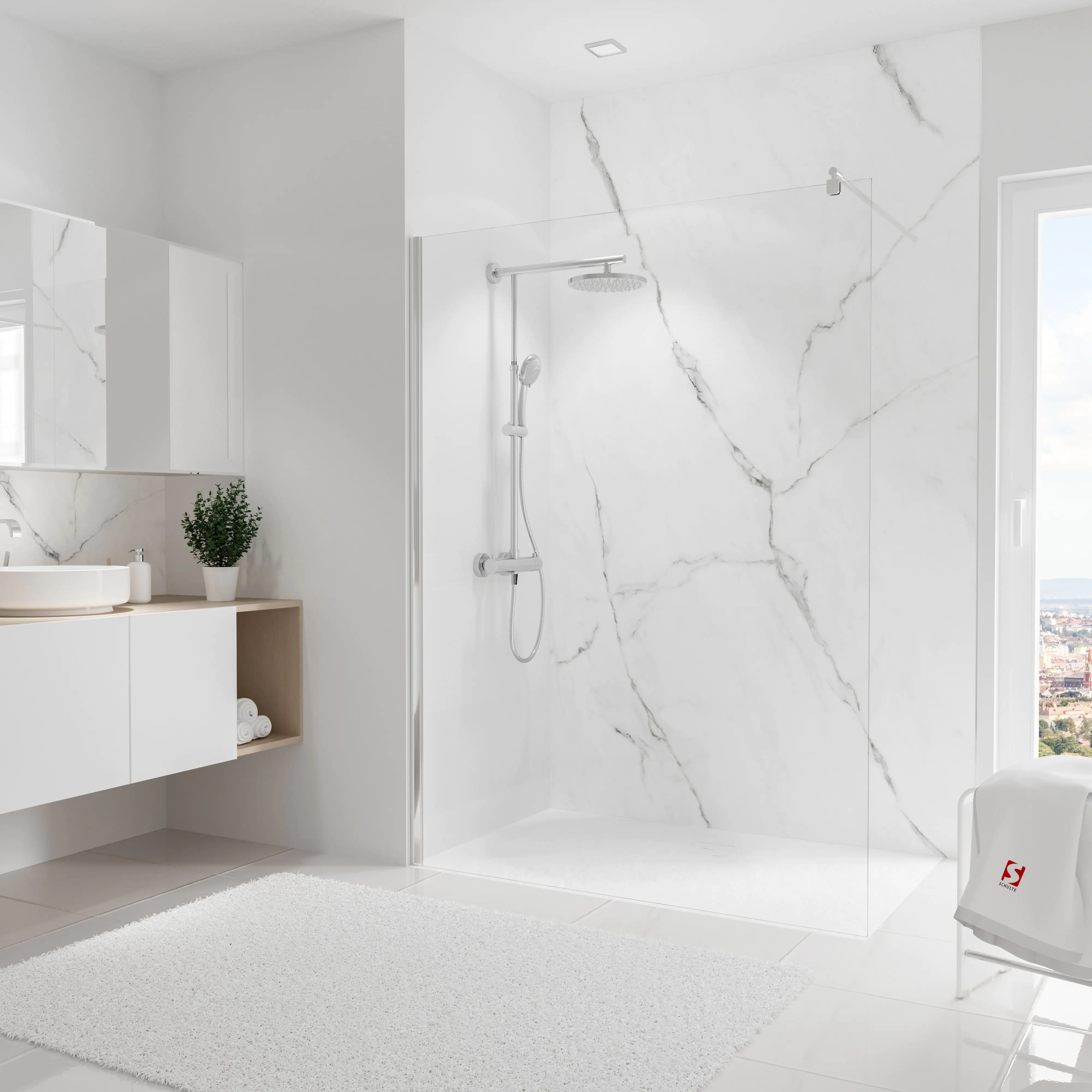 Schulte Duschrückwand Softtouch Marmor-bianco 150 x 255 cm