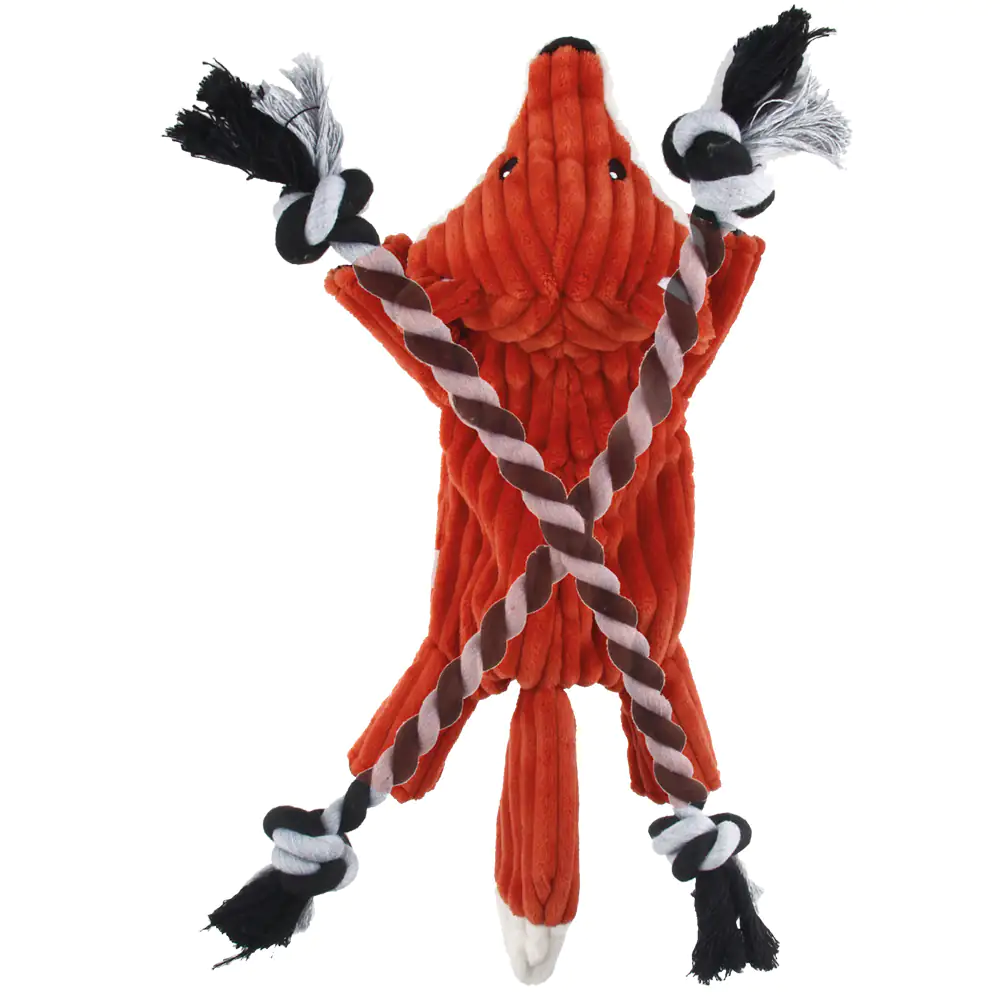 Nobby Hundespielzeug Plüschfuchs mit Seil 38 cm