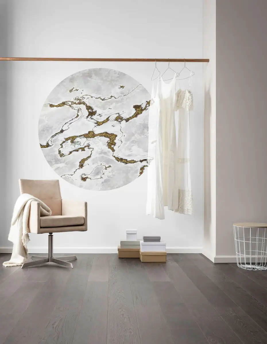 Komar Vlies Fototapete Dot Marble Vibe Ø 125 cm, selbstklebend