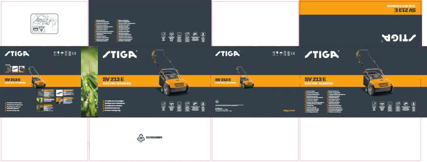 Stiga Elektro Vertikutierer SV 213 E 1.300 Watt, 32 cm Arbeitsbreite