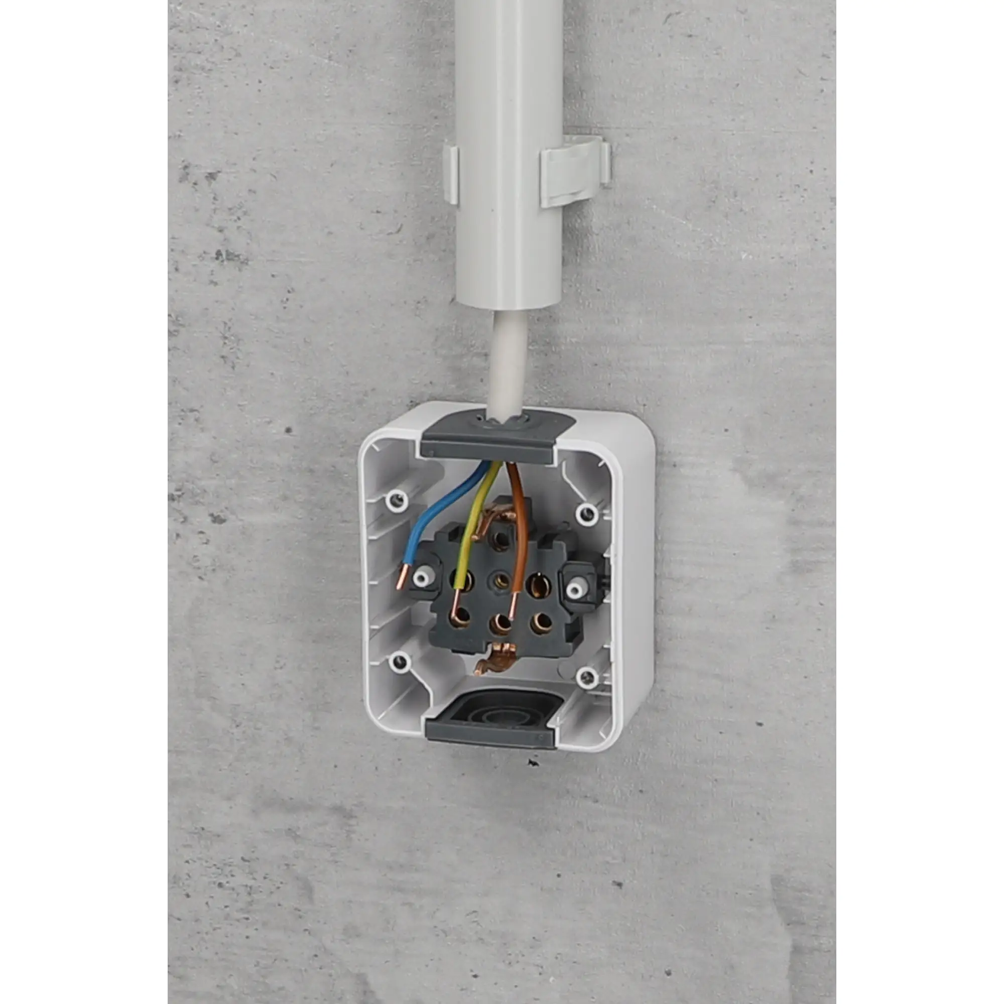 Unitec Steckdose 1-fach Feuchtraum Mini, dunkelgrau, Aufputz