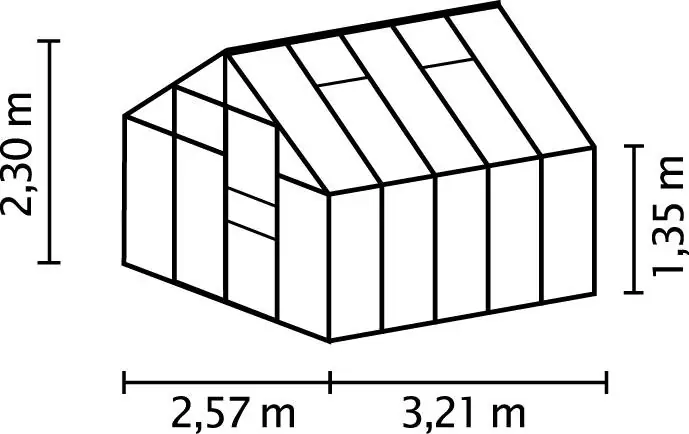Vitavia Gewächshaus Merkur 8300 254 x 317 cm 3 mm ESG