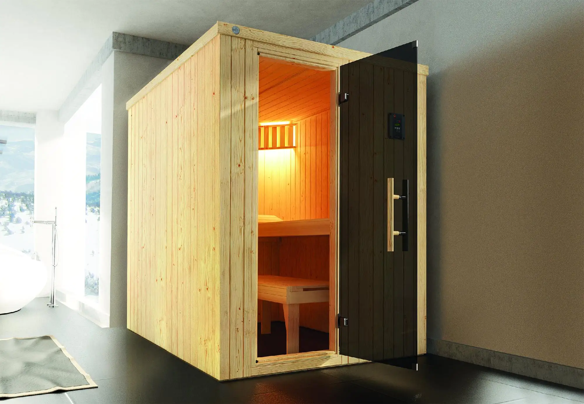 Weka Element-Sauna Kaarina 1 mit Glastür