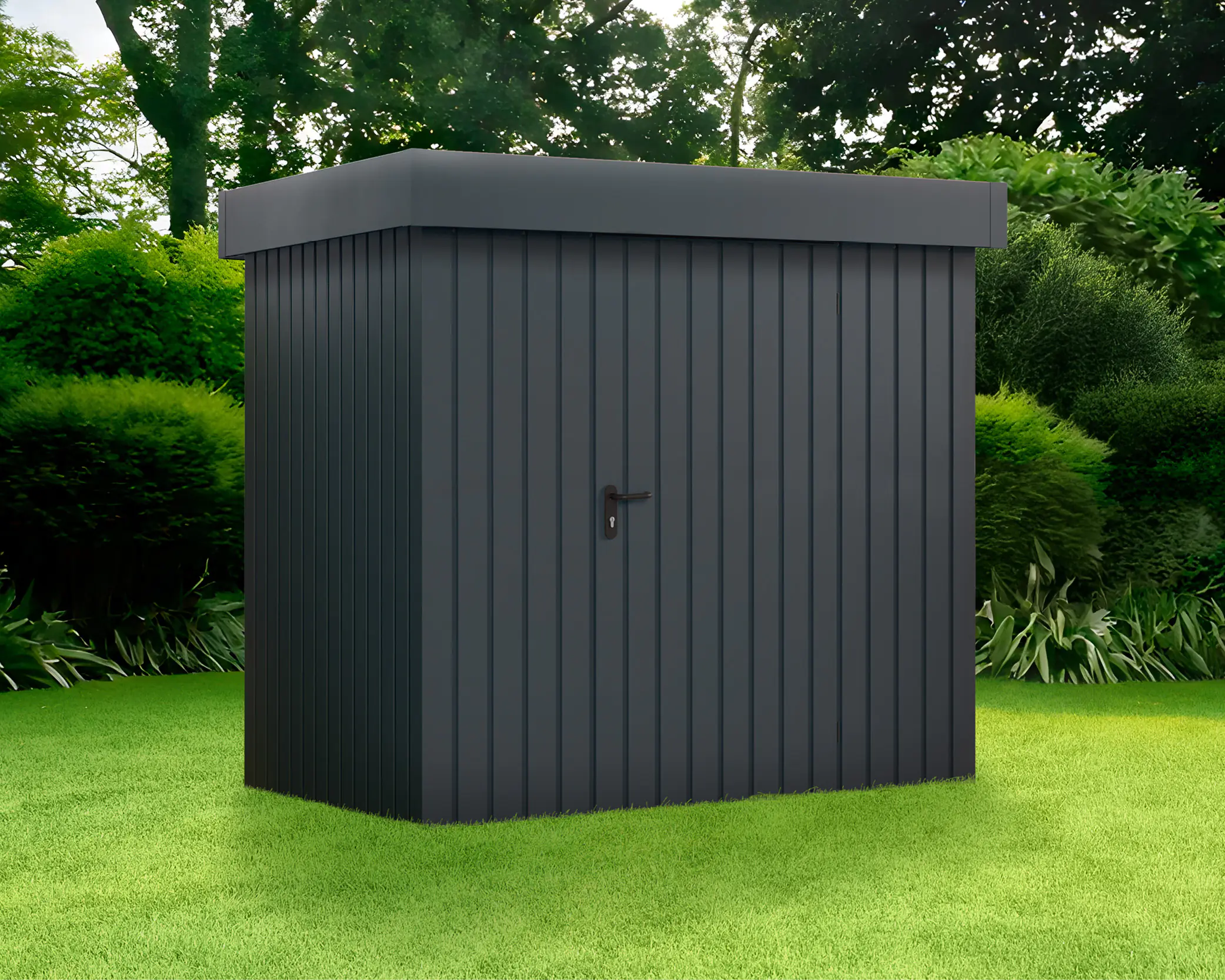 EcoStar Metallgerätehaus Euroline EFD4 anthrazit 214 x 166 cm 1.flg