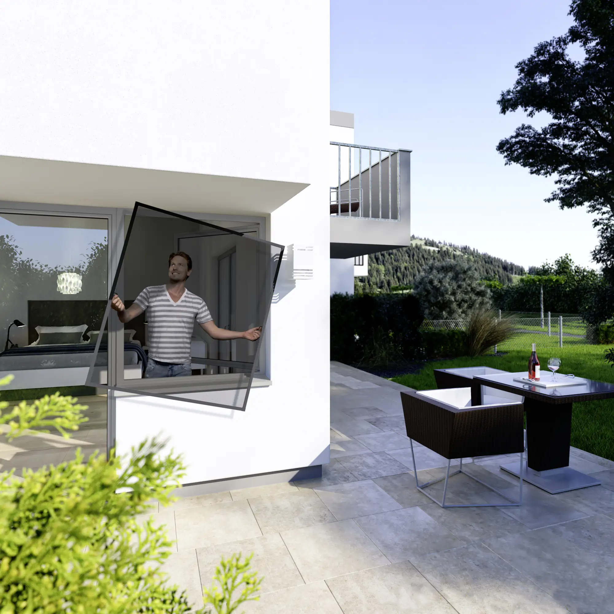Windhager Fliegenschutz-Fenster Cool 140 x 150 cm Alu anthrazit kürzbar
