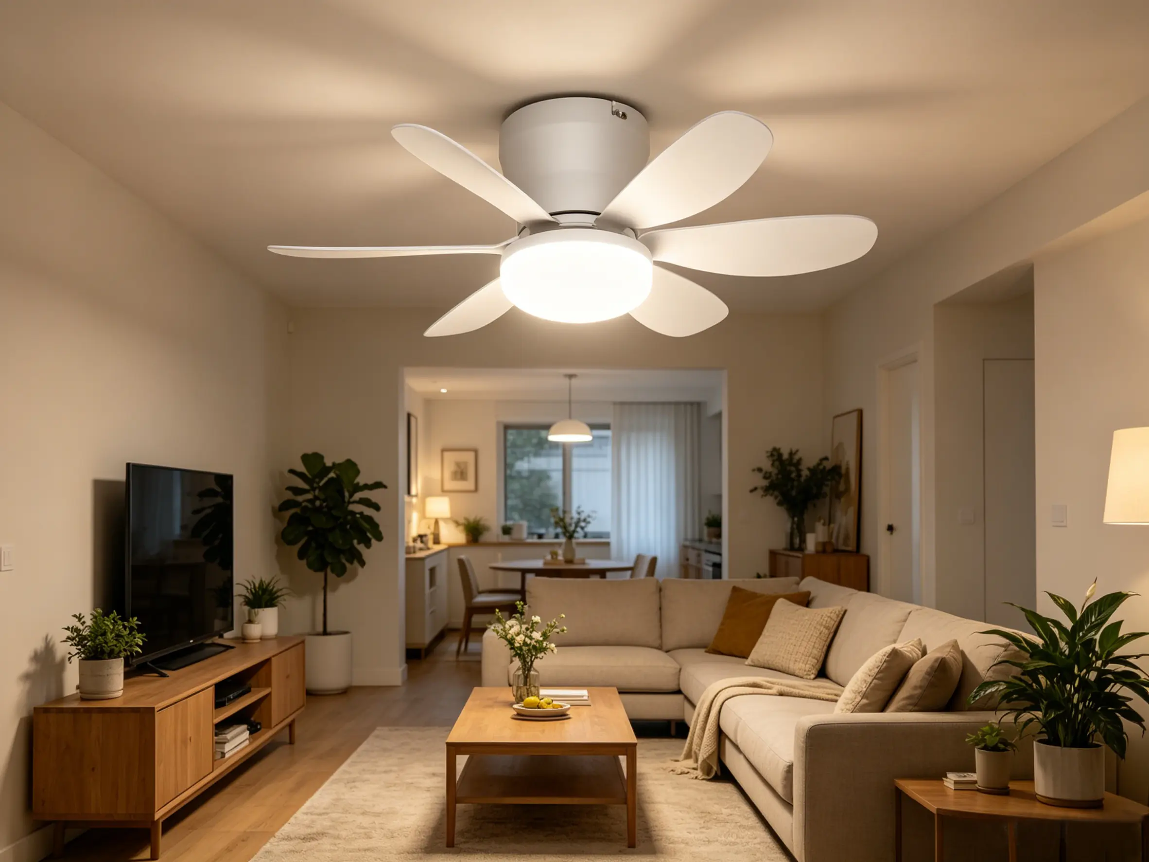 LED-Deckenventilator Chic weiß dimmbar Ø 51 cm