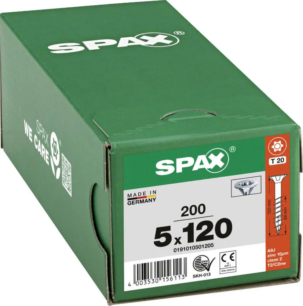 Spax Universalschrauben 5 x 120 mm T20 Teilgewinde - 200 Stk. 