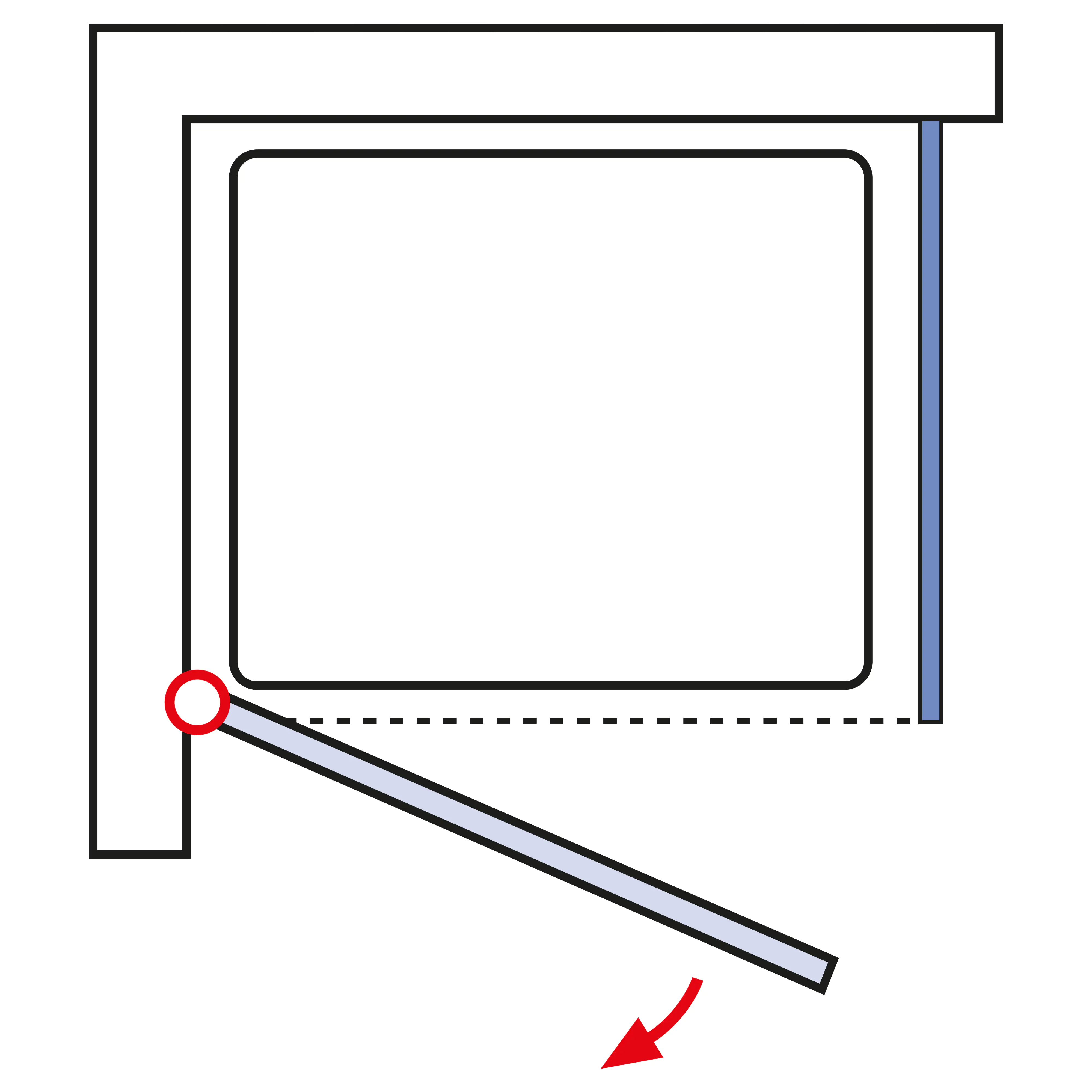 Schulte Drehtür Seitenwand Duschwanne 90 x 90 x 192 cm Alexa Style 2.0