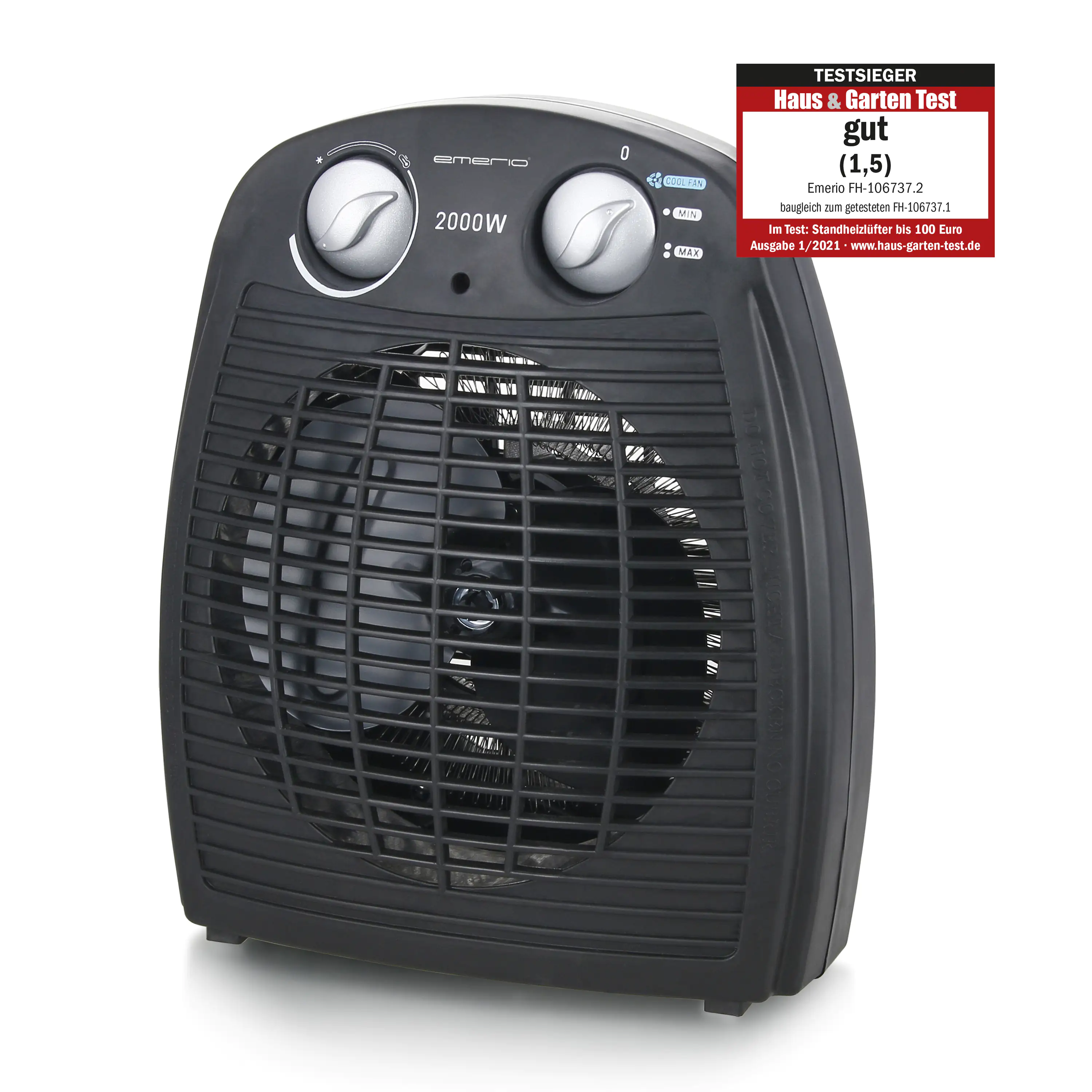 emerio Heizlüfter 2000 Watt, 3 Heizstufen