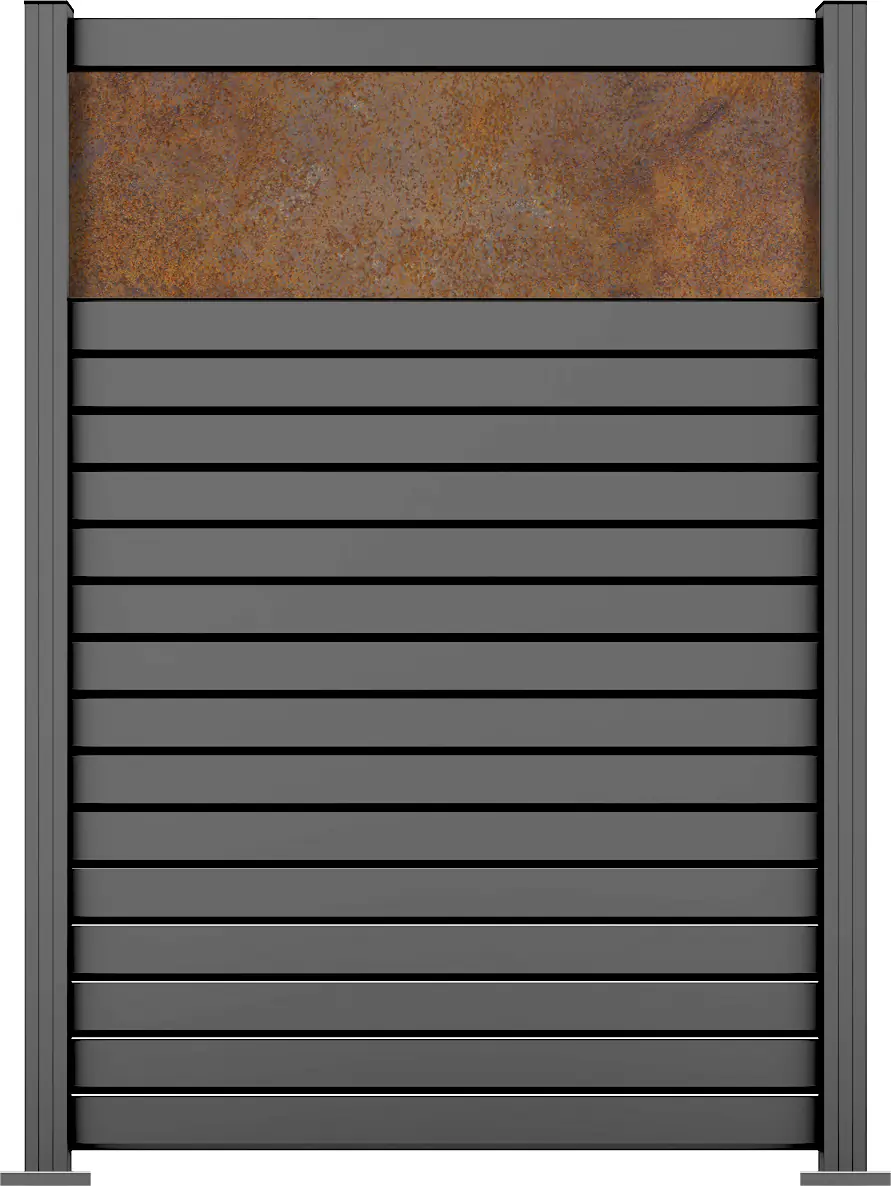 Ambiente Alu-Zaun Grundset Rhombus MINI 187 x 124,2 cm grau 