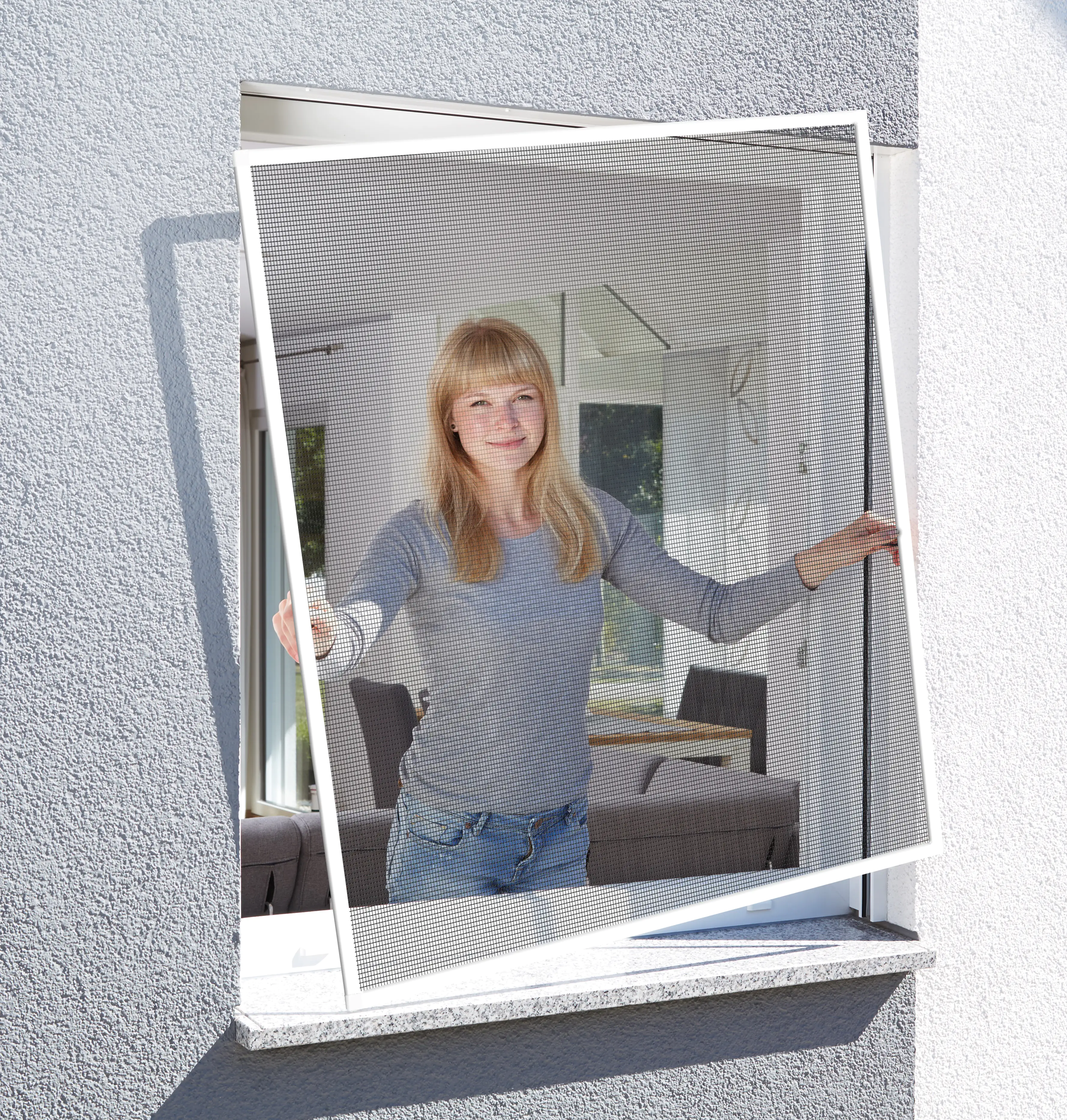 Schellenberg Fliegenschutz-Fenster ACTION 120 x 140 cm anthrazit/weiß kürzbar