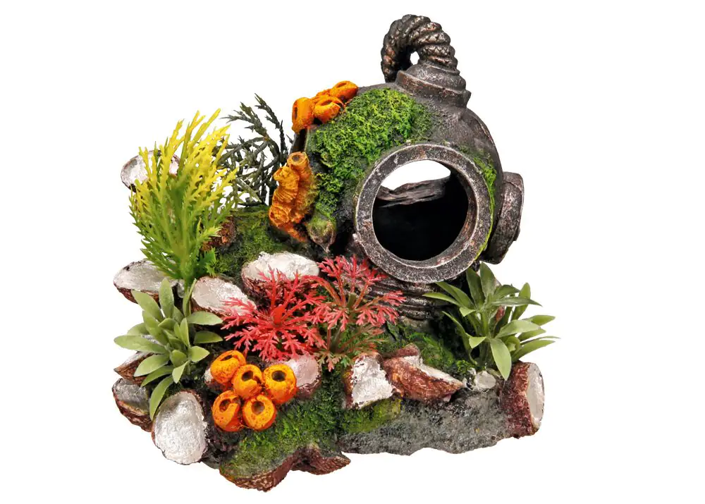Nobby Aqua Ornaments HELM mit Pflanzen 13,5 x 11 x 12 cm