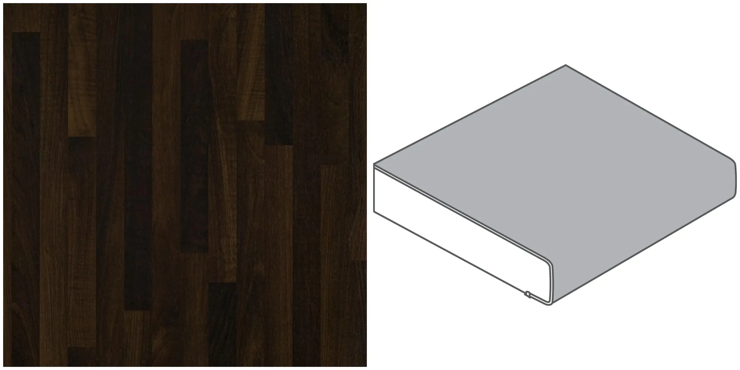 GetaElements Arbeitsplatte 410 x 90 cm, 39 mm Noce Butcherblock