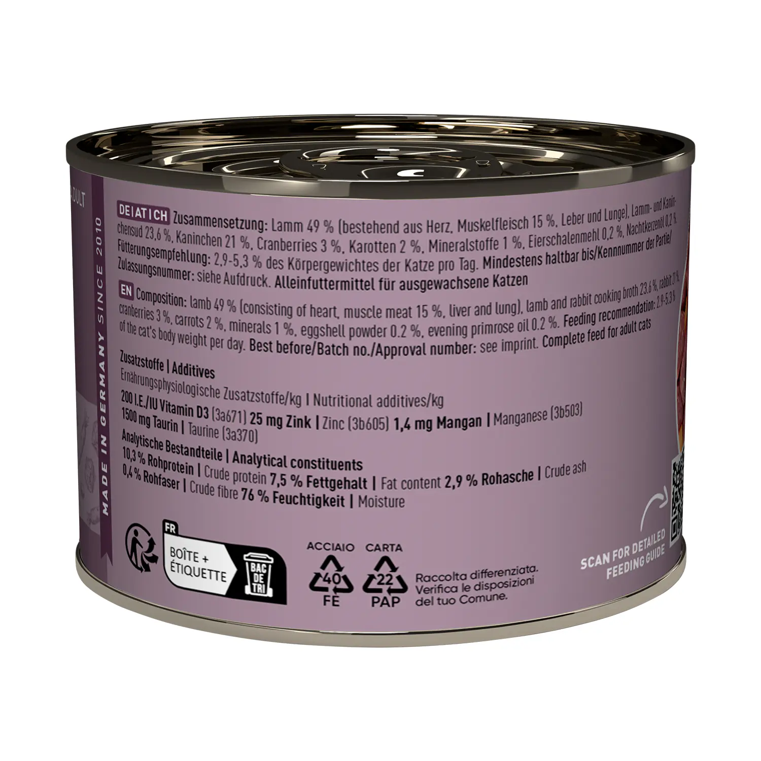 Catz Finefood Katzenfutter Classic No. 11 Lamm & Kaninchen 200 g