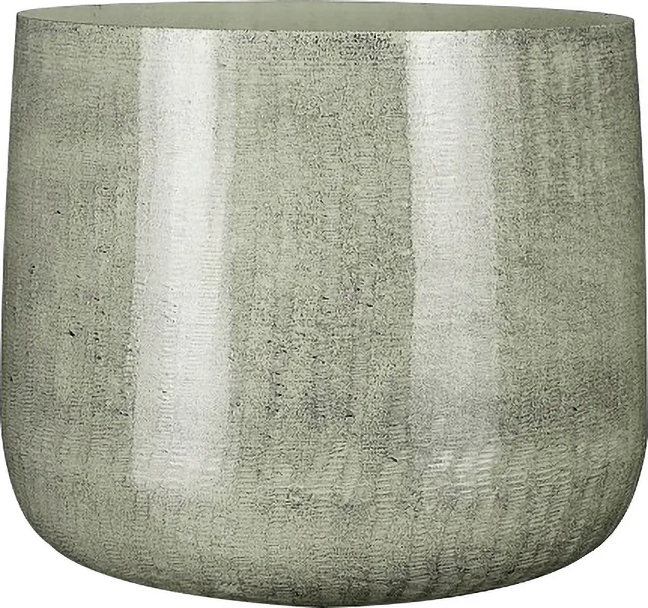 Mica Decorations Blumentopf Benson Metall hellgrau H 27 x Ø 32 cm  