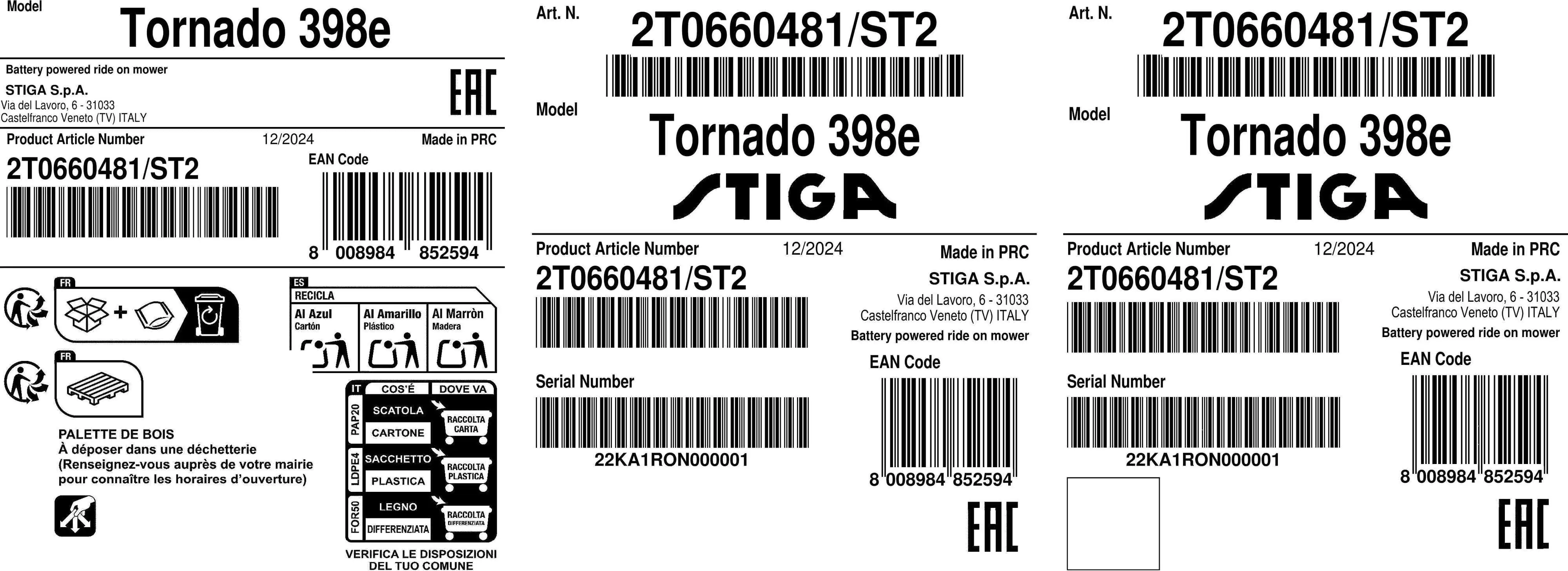 Stiga Akku Rasentraktor Tornado 398e, 48 V, 98 cm Schnittbreite, inkl. Mulchkit & Anhängerkupplung