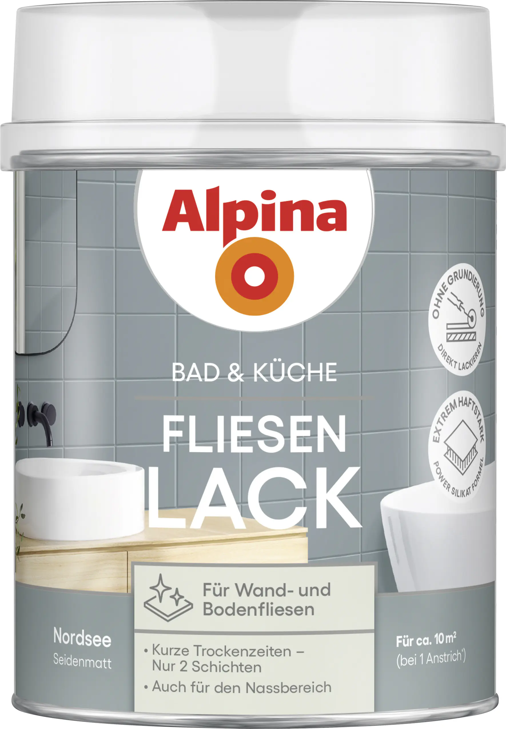 Alpina Fliesenlack Bad & Küche 2K nordsee 750 ml