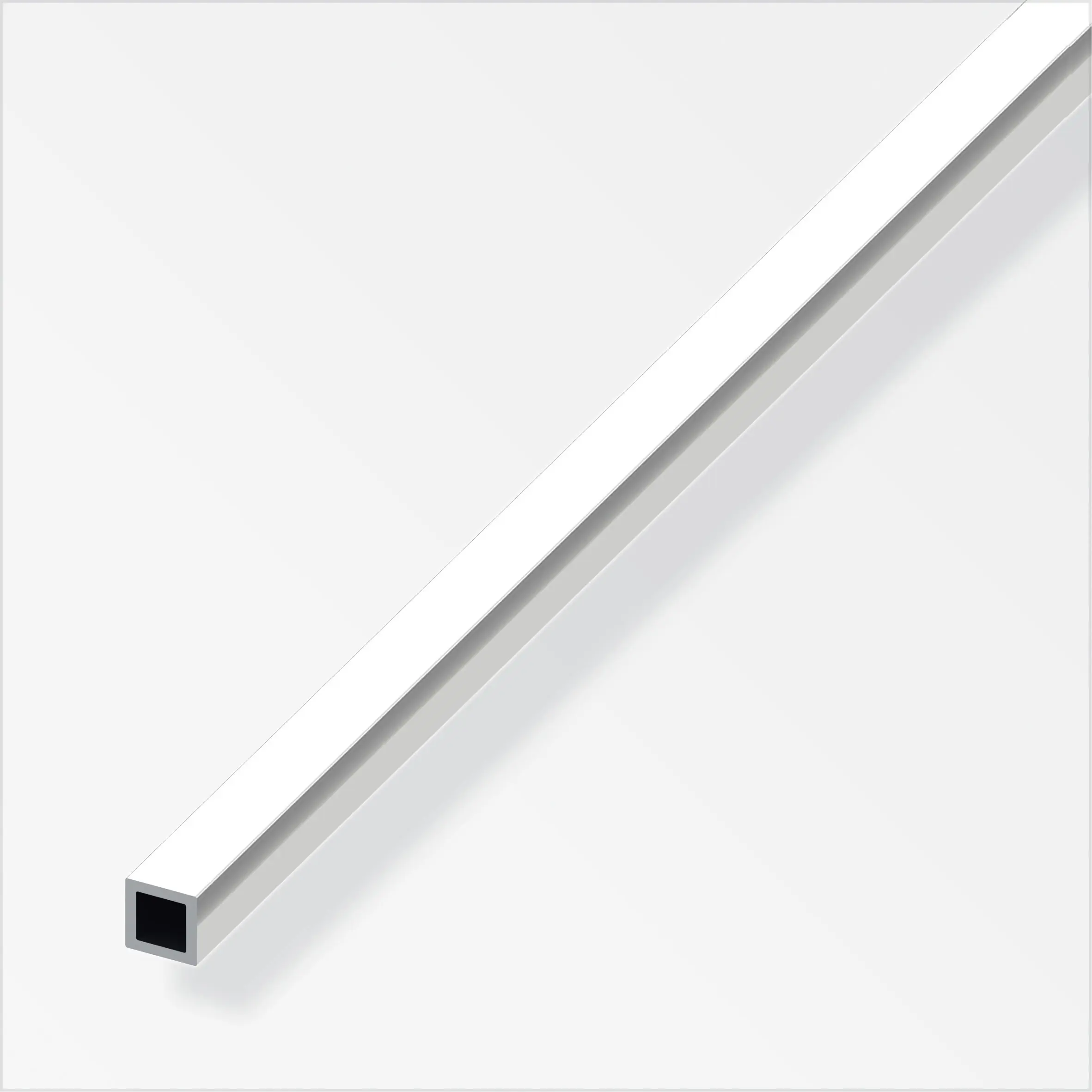 alfer Vierkantrohr 2.5 m, 15 x 15 x 1 mm Alu eloxiert poliert Chrom Optik