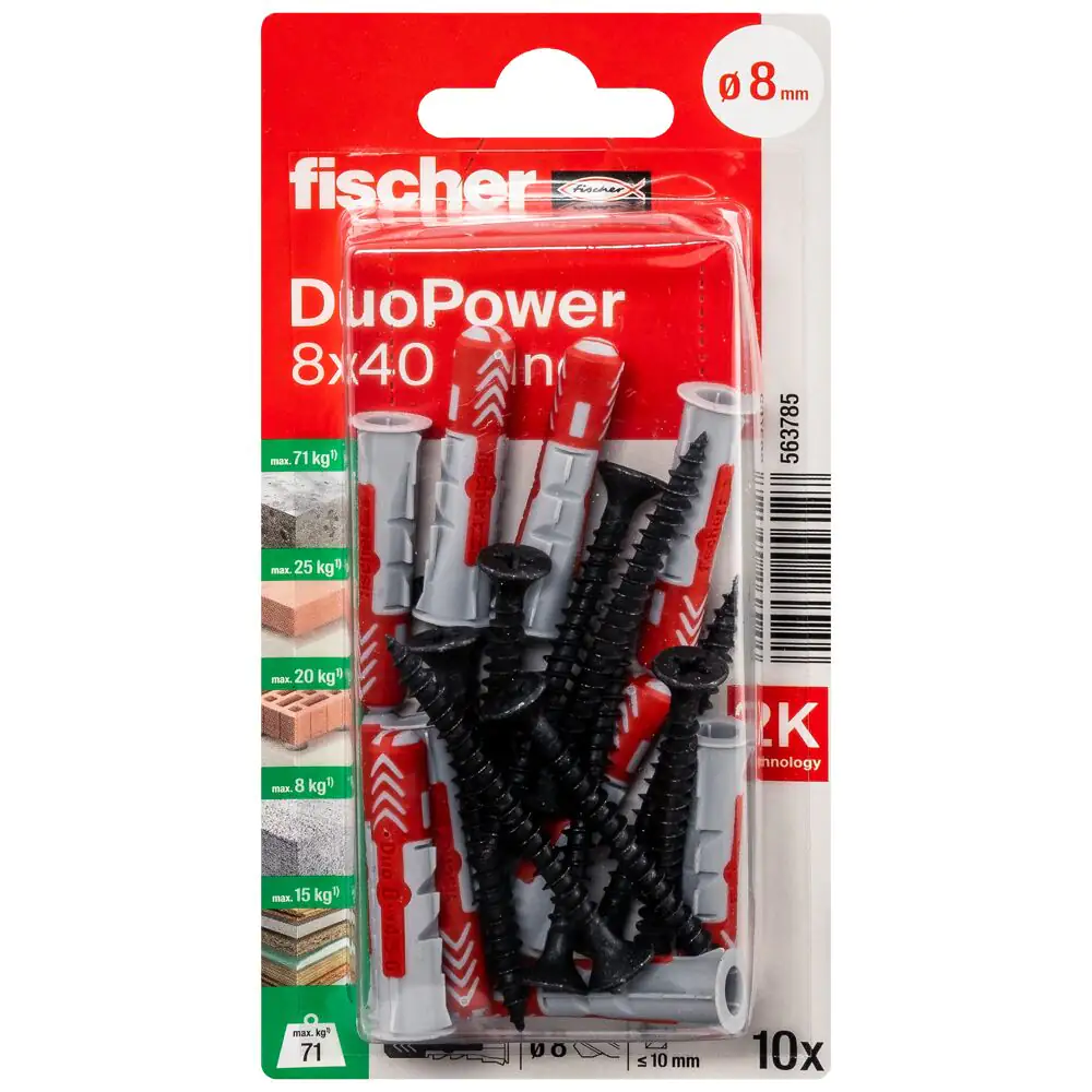 fischer Dübel DuoPower 8 x 40 mm - 10 Stück