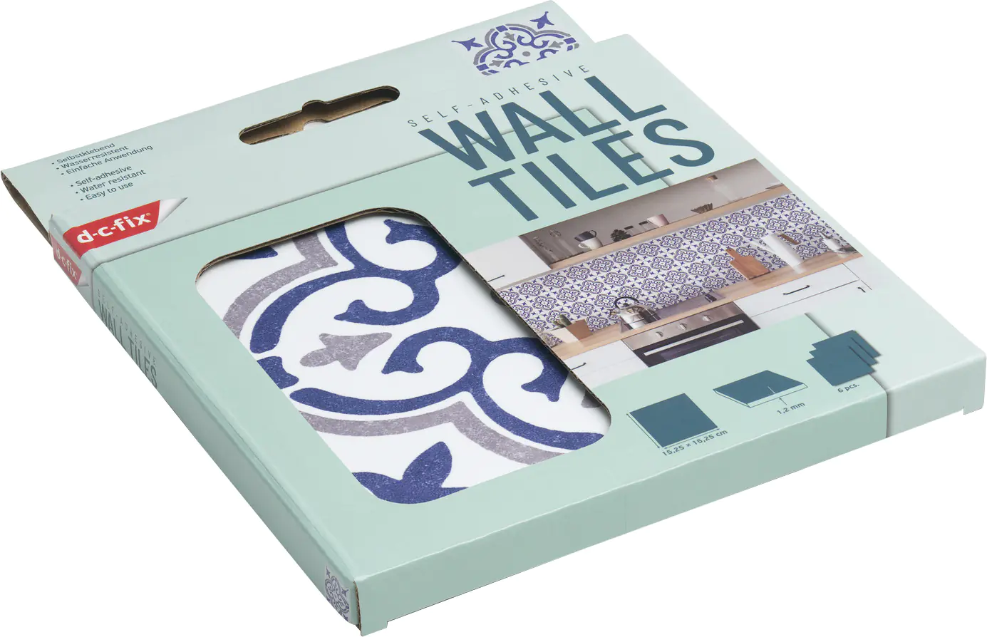D-c-fix Wandfliesen selbstklebend Jamila blue 6er Set 15 x 15 cm