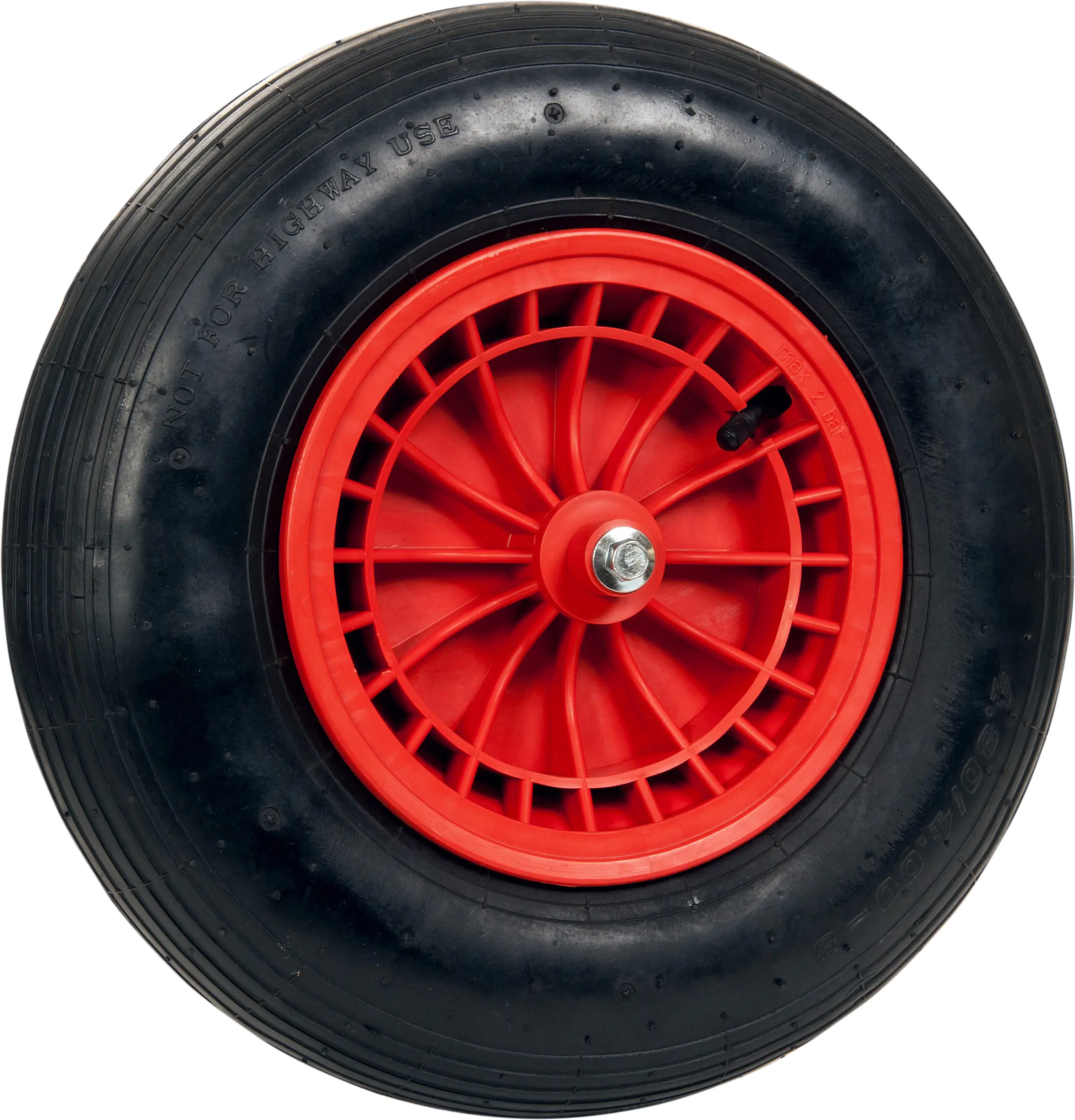 pro-bau-tec Ersatzrad für Schubkarre schwarz/rot
