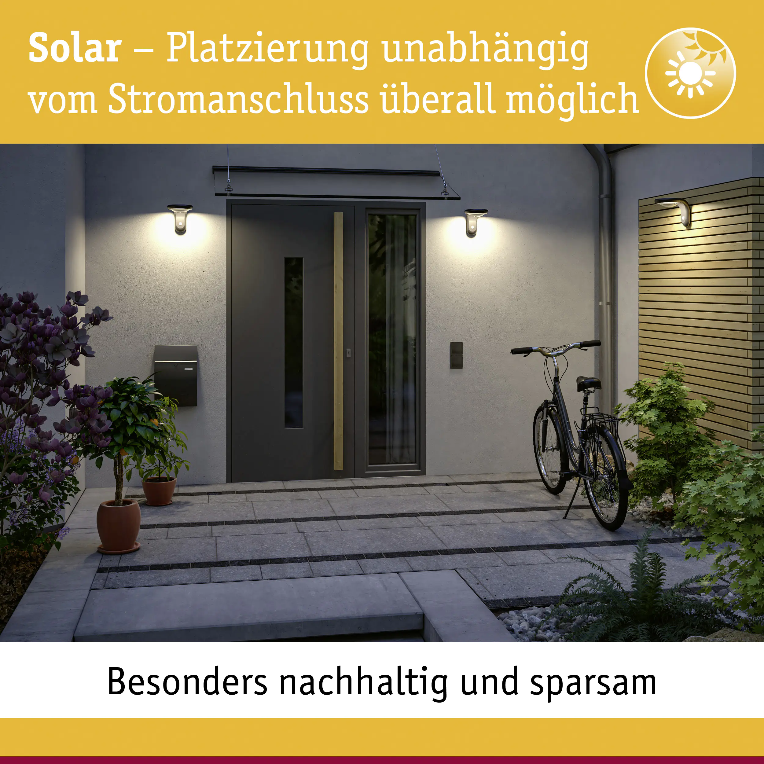 Paulmann Solar-Wandleuchte Diskola anthrazit warmweiß mit Bewegungsmelder