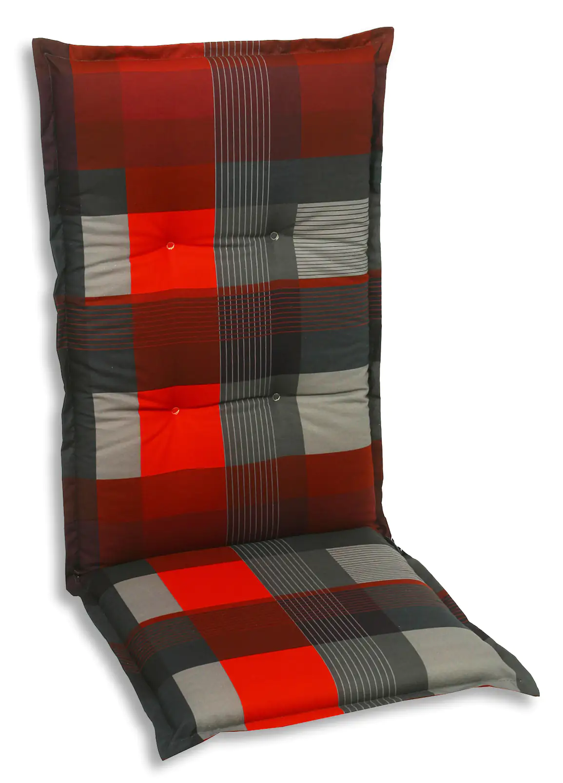 GO-DE Hochlehner-Auflage 120 x 50 x 8 cm, rot kariert