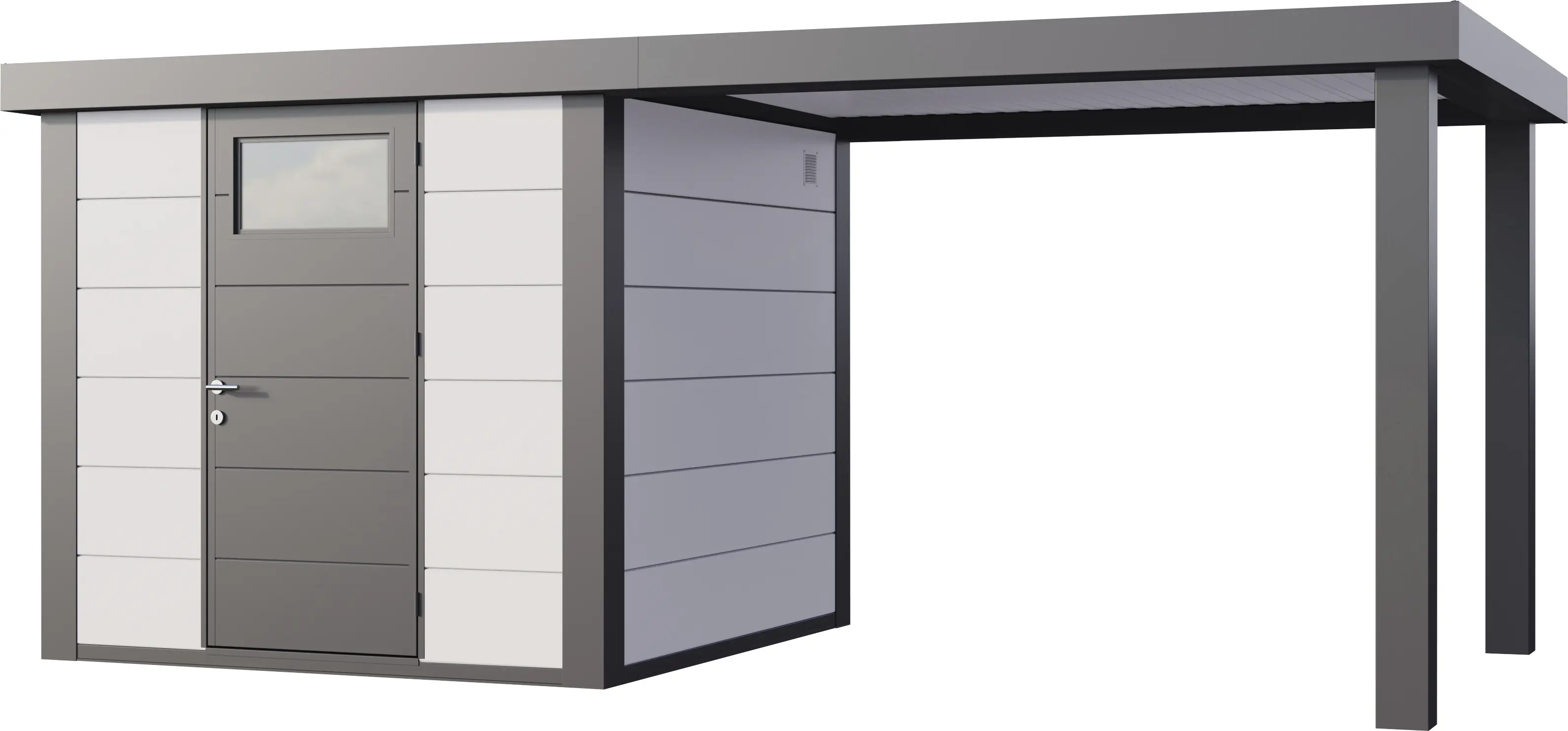 Telluria Gerätehaus Classico Open Lounge L 2424 rechts weiß 522 x 238 cm