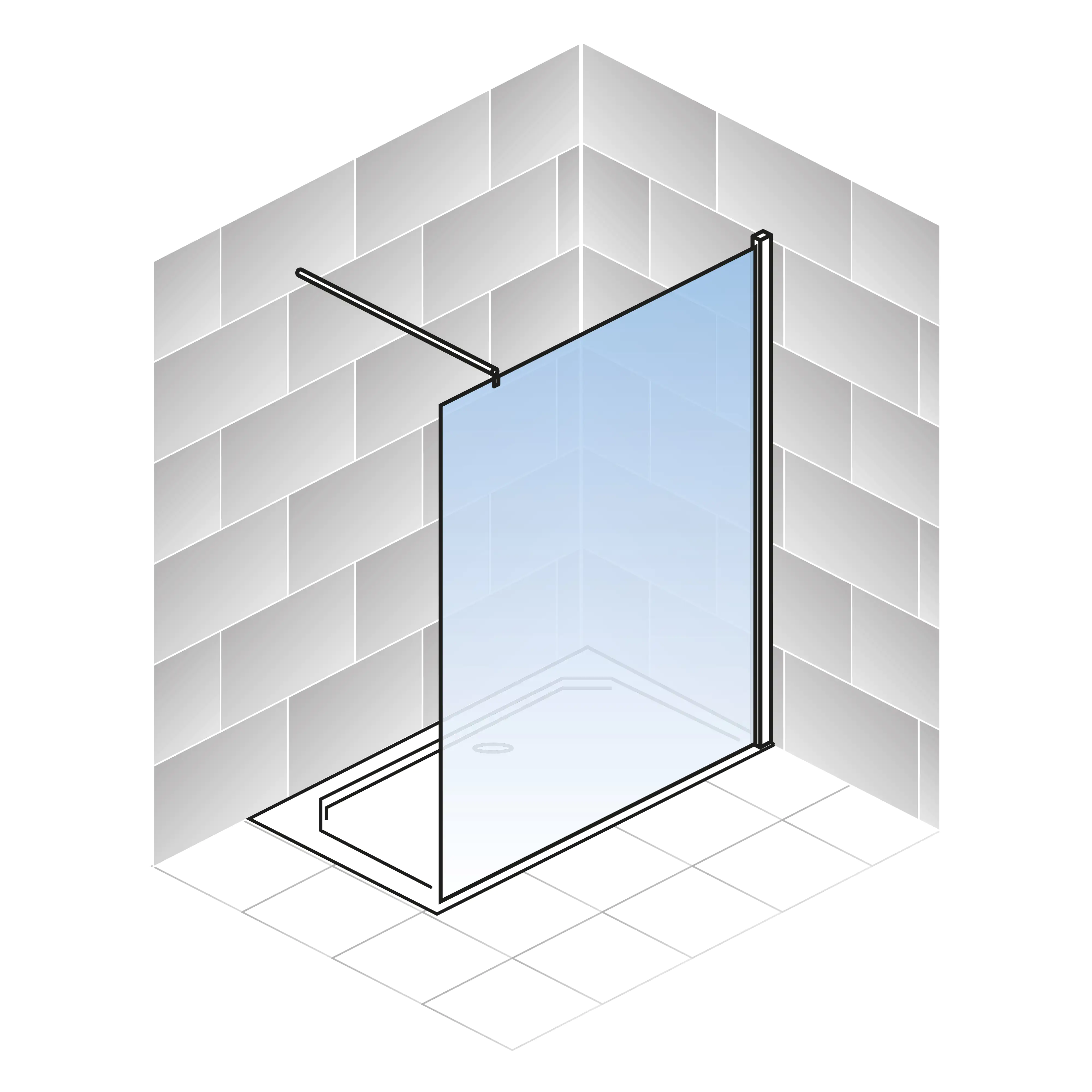 Schulte Duschwand Alexa Style 2.0 Walk In 100 x 190 cm