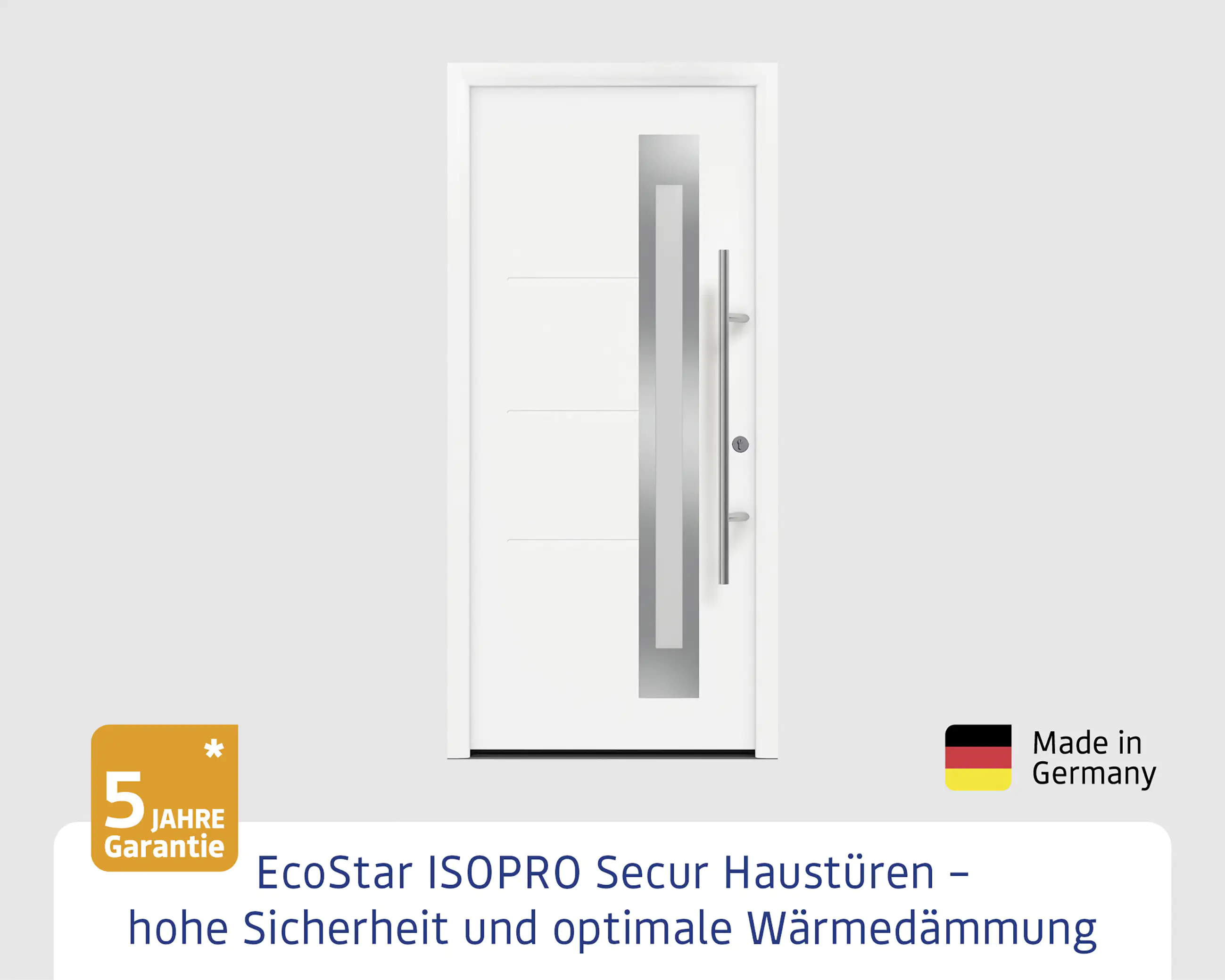 EcoStar Haustür ISOPRO Secur IPS 780S RC2 verkehrsweiß 110 x 210 cm