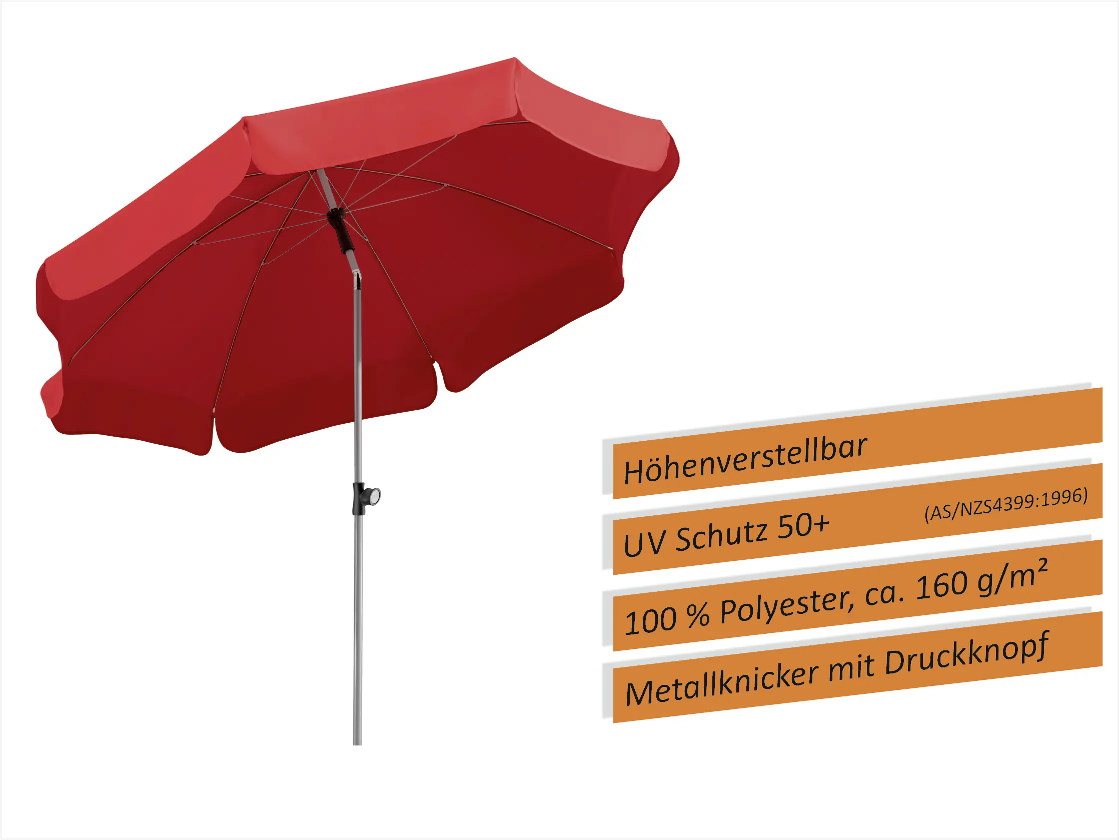 Schneider Sonnenschirm Locarno rot Ø 200 cm