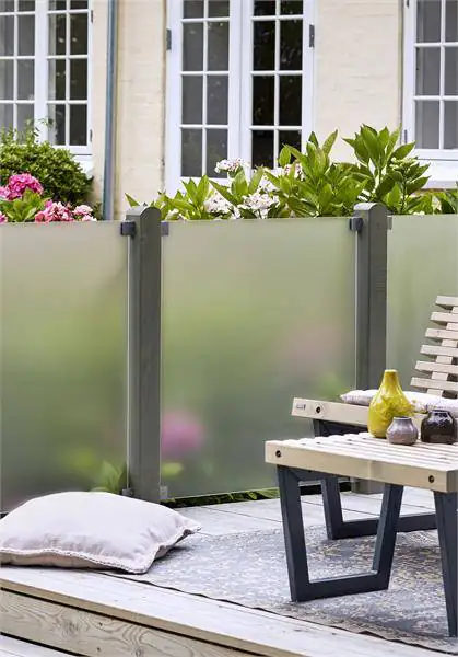 Plus Glaszaun 90 x 91 cm mattes Glas gehärtetes 6 mm Glas