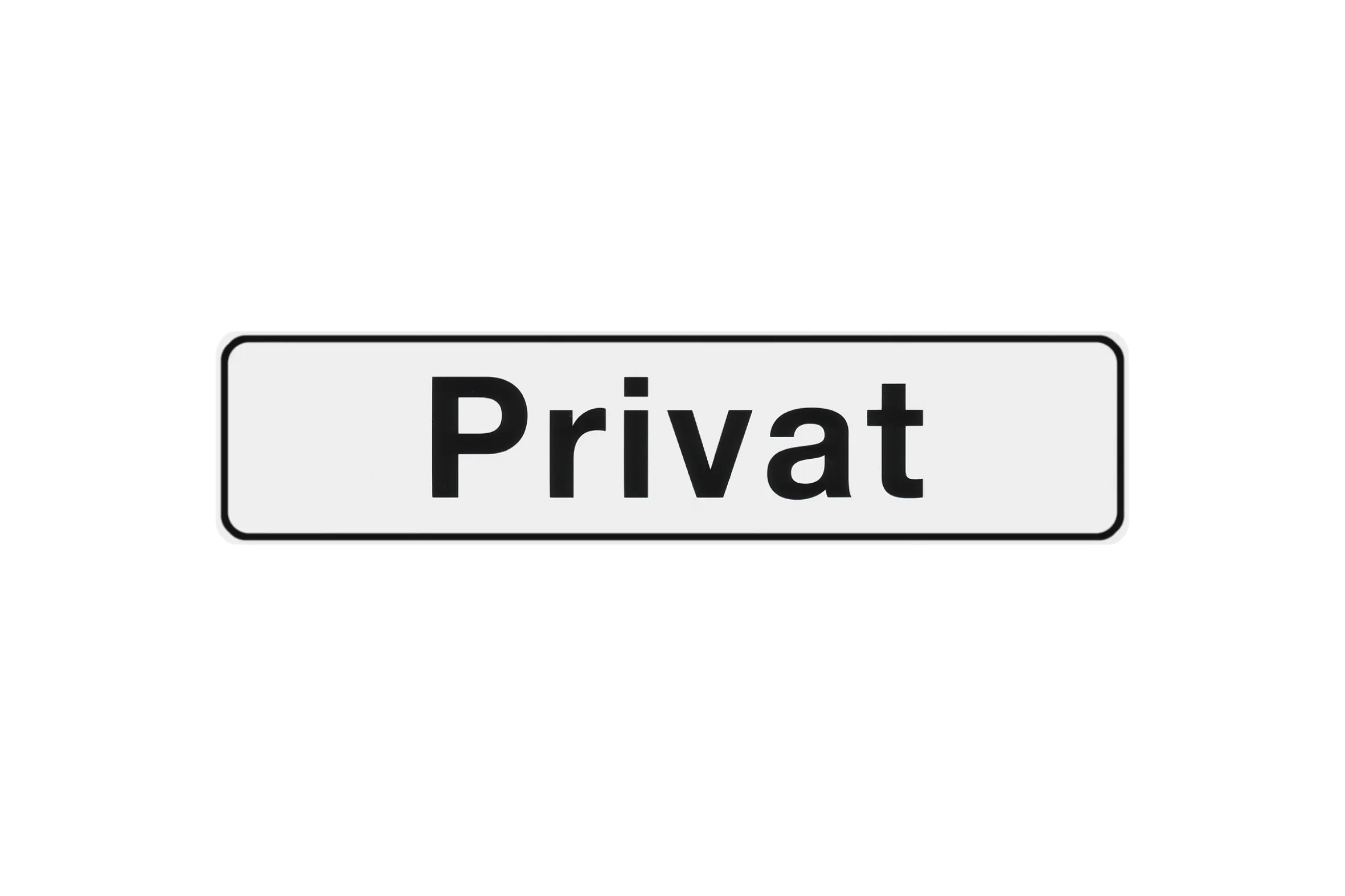 Conmetall Aufkleber Privat PVC 20 x 4,8 cm weiß/schwarz