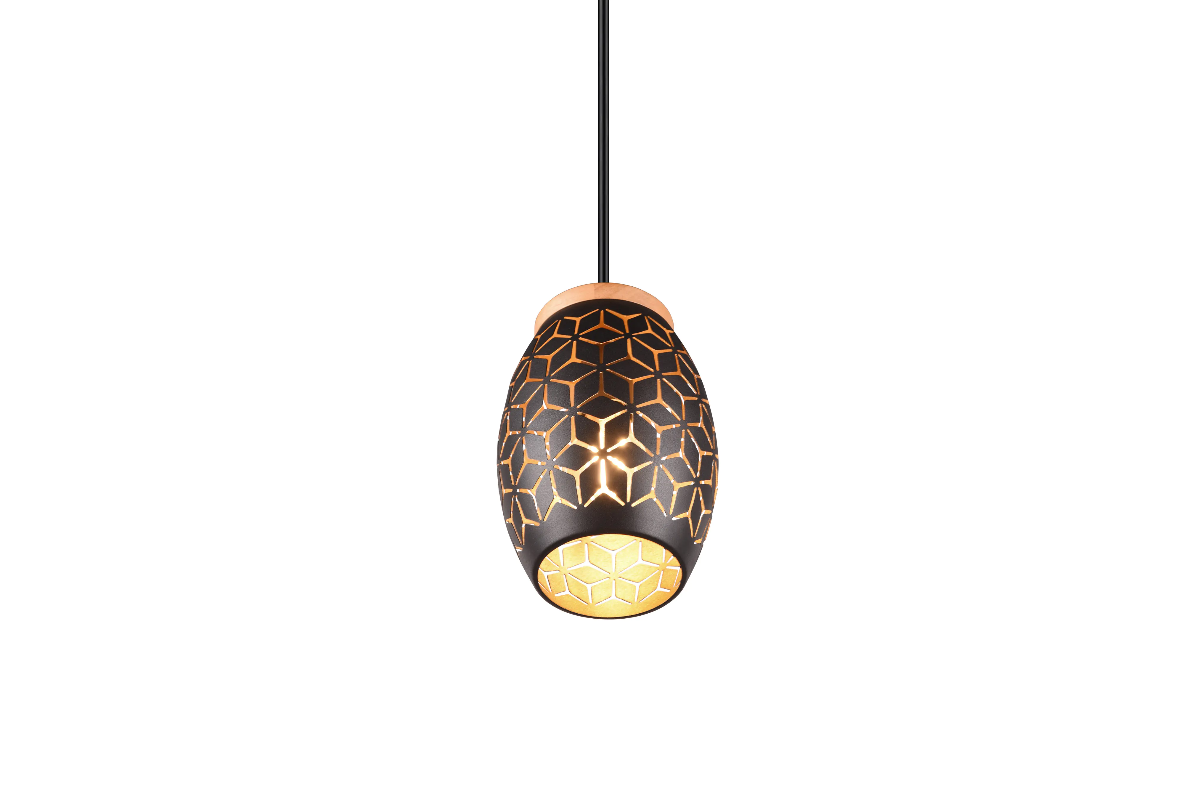 Trio Leuchten Pendelleuchte Bidar E27 schwarz, gold