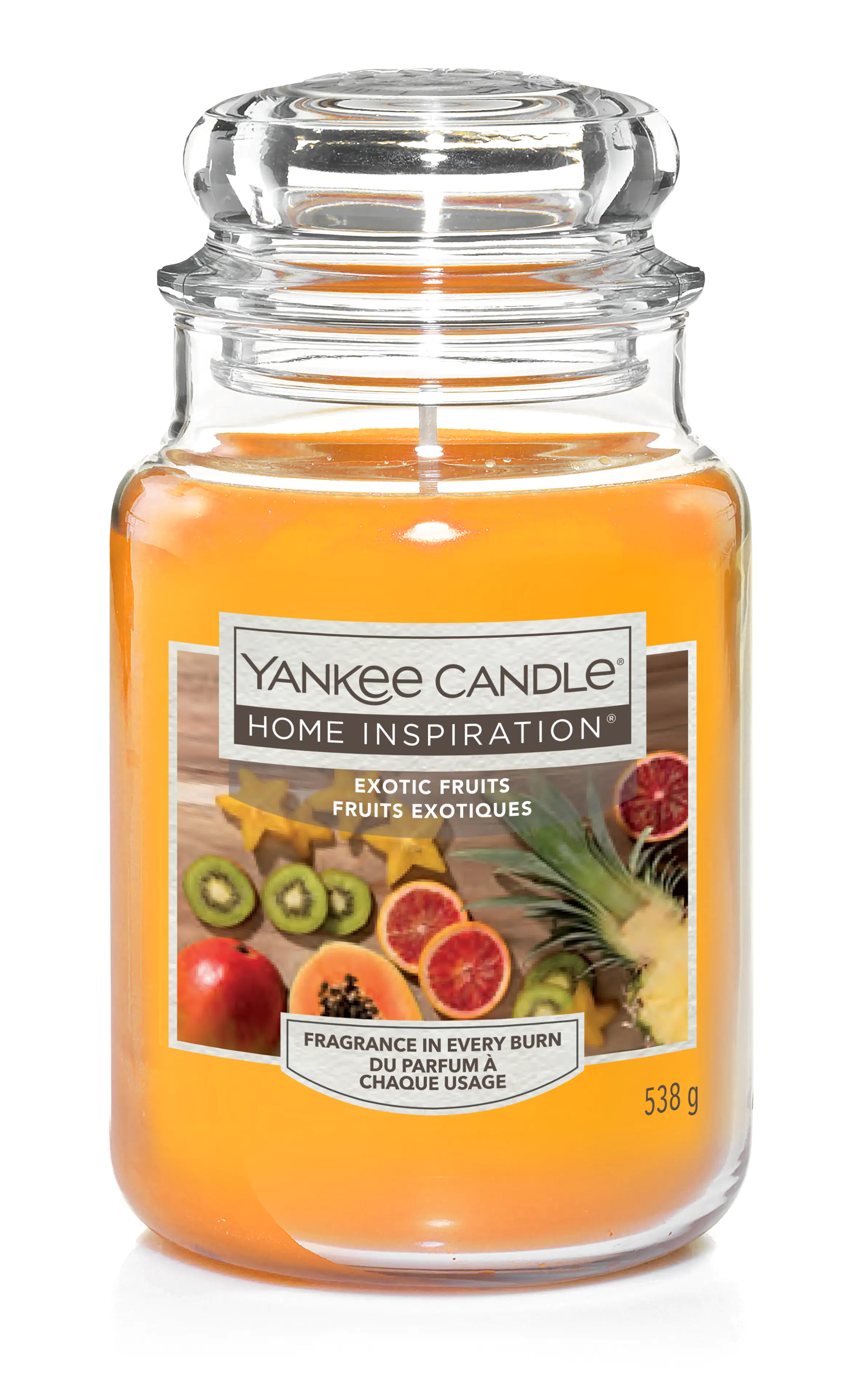 Yankee Candle Duftkerze Großes Glas Exotic Fruits 538 g, orange