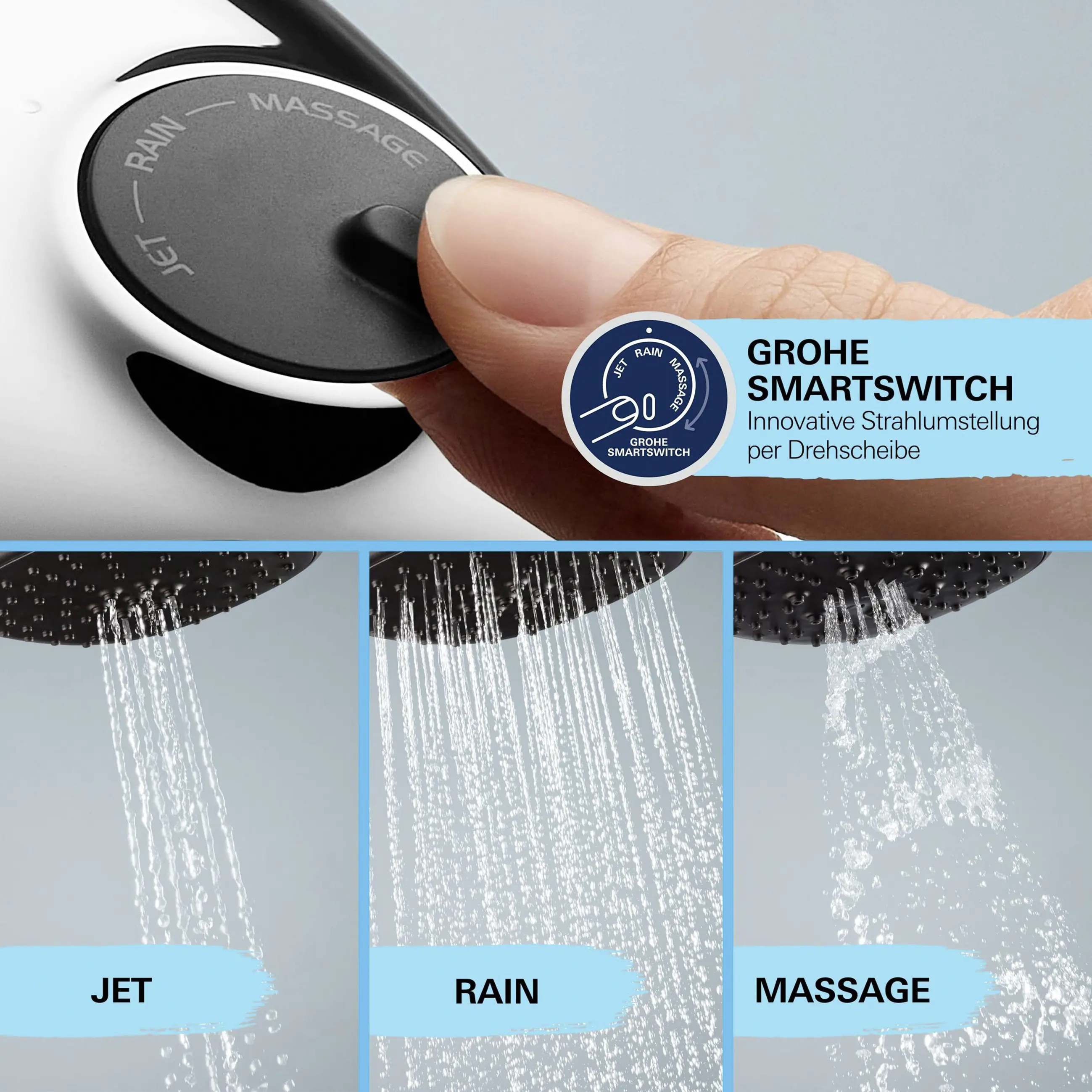 Grohe Handbrause 3 Strahlarten Vitalio Start 110 chrom