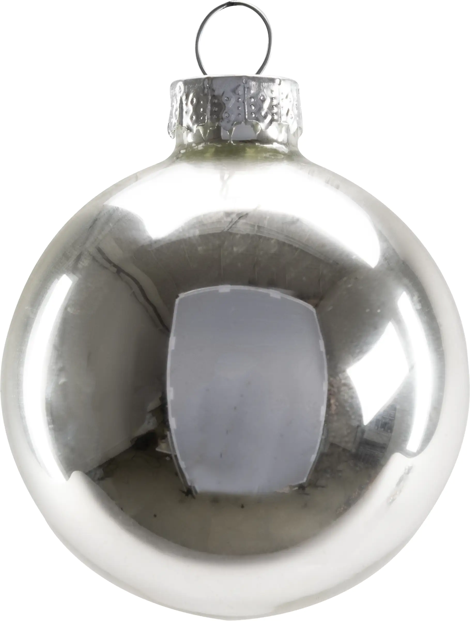 TrendLine Weihnachtskugeln aus Glas Ø 6 cm weiß-silber-nachtblau 20 Stück