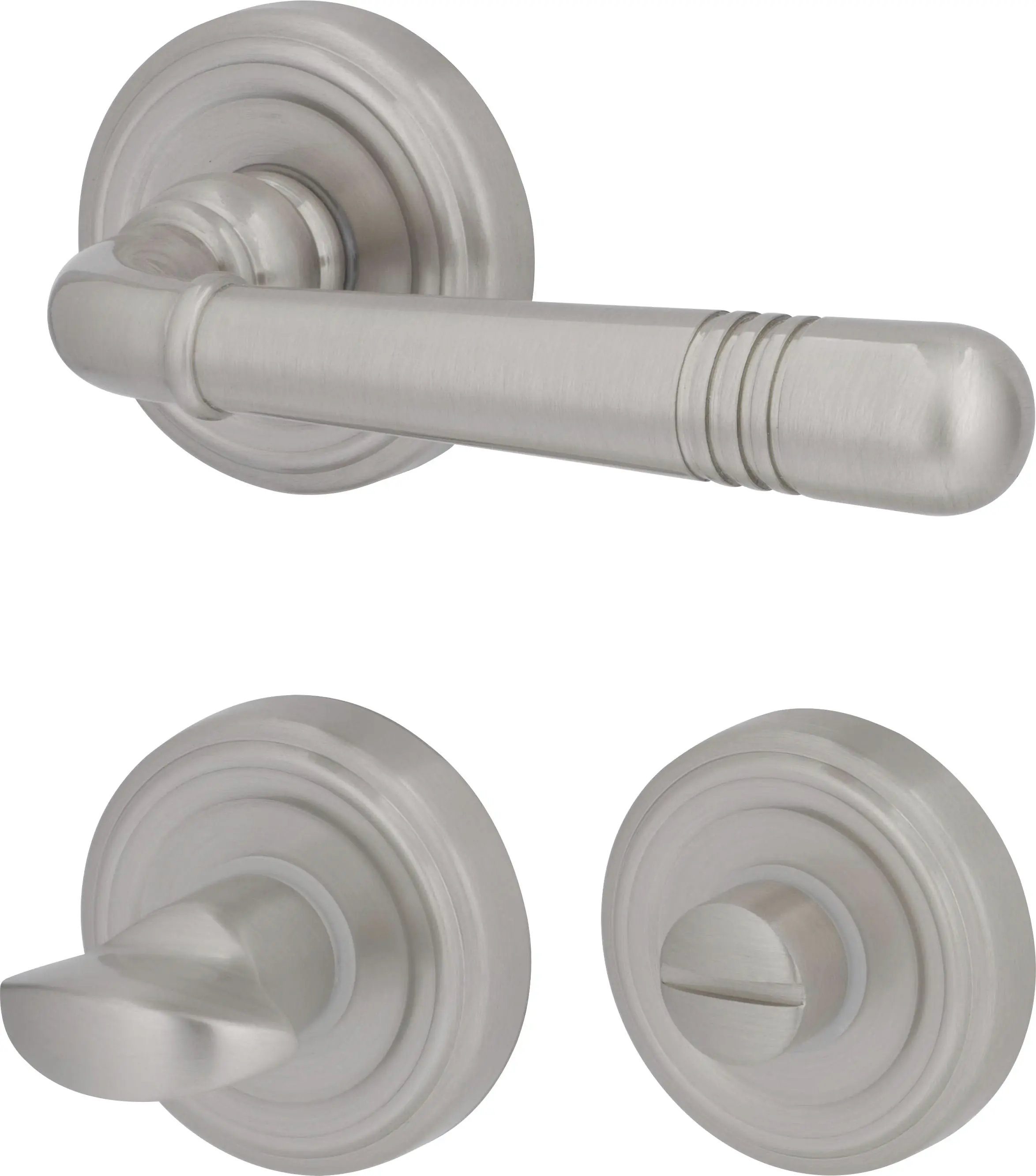 Südmetall WC-Türgriff-Garnitur Rosette Sale Messing satiniert silber Ø 50 mm
