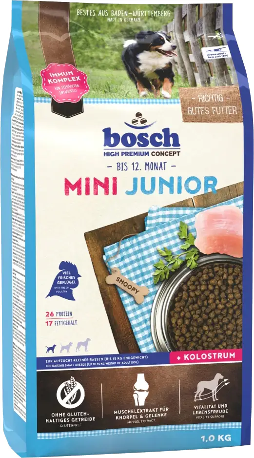Bosch Hundetrockenfutter Junior Mini 1 kg Geflügel 