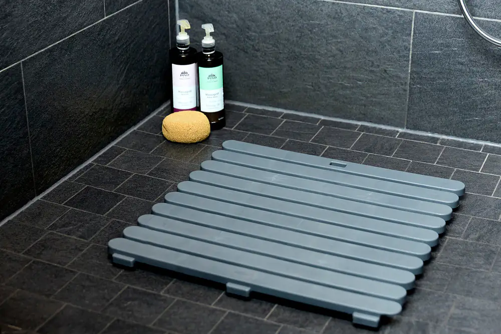 WENKO Duschmatte Indoor & Outdoor grau, 55 x 55 x 3 cm