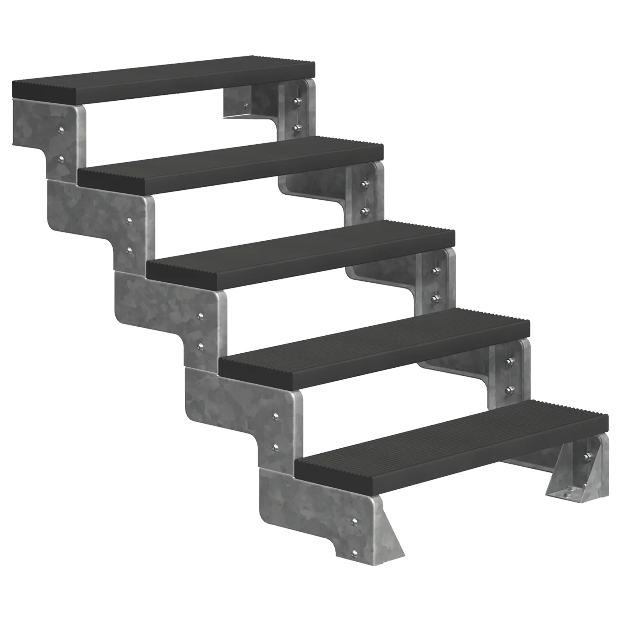 Dolle Außentreppe Gardentop 5 Stufen anthrazit ohne Geländer, Breite 80 cm, Trimax