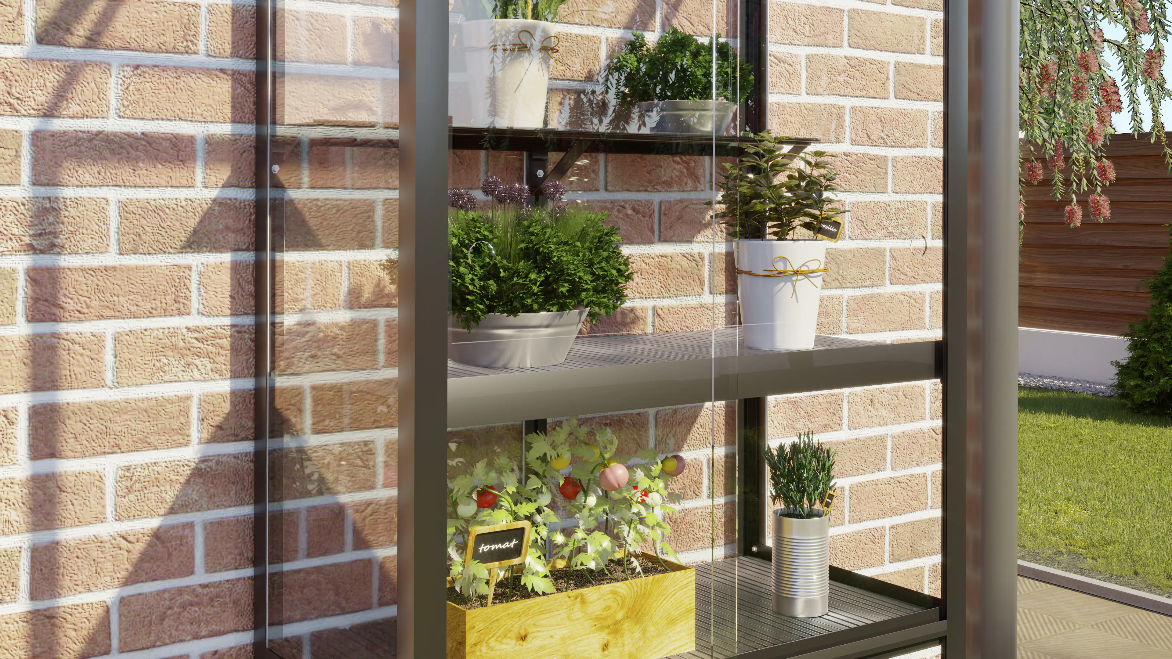 Vitavia Zusatzregal für Balkongewächshaus 79 x 40 cm schwarz