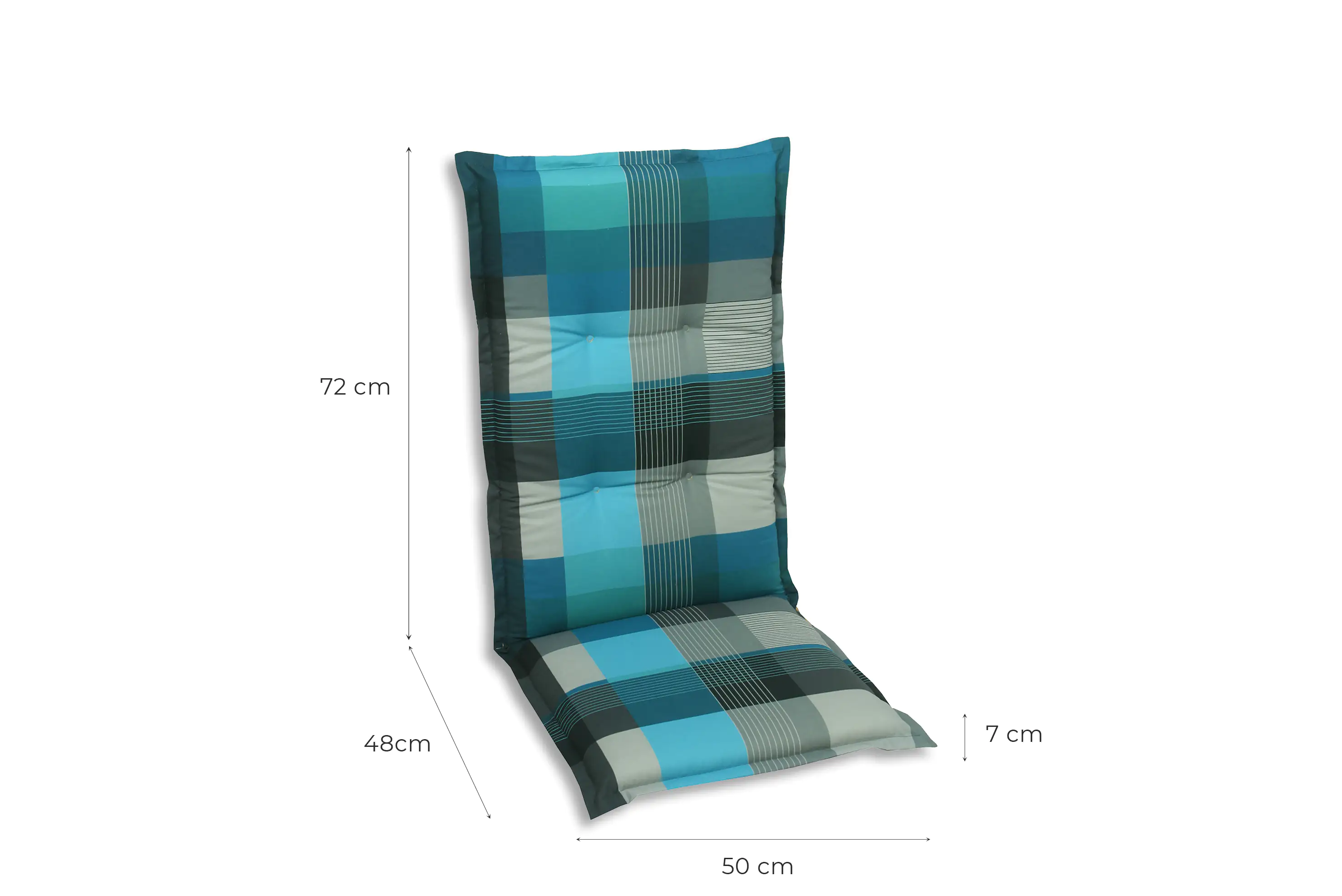 GO-DE Hochlehner-Auflage Classic 120 x 50 x 7 cm, ocean-schwarz