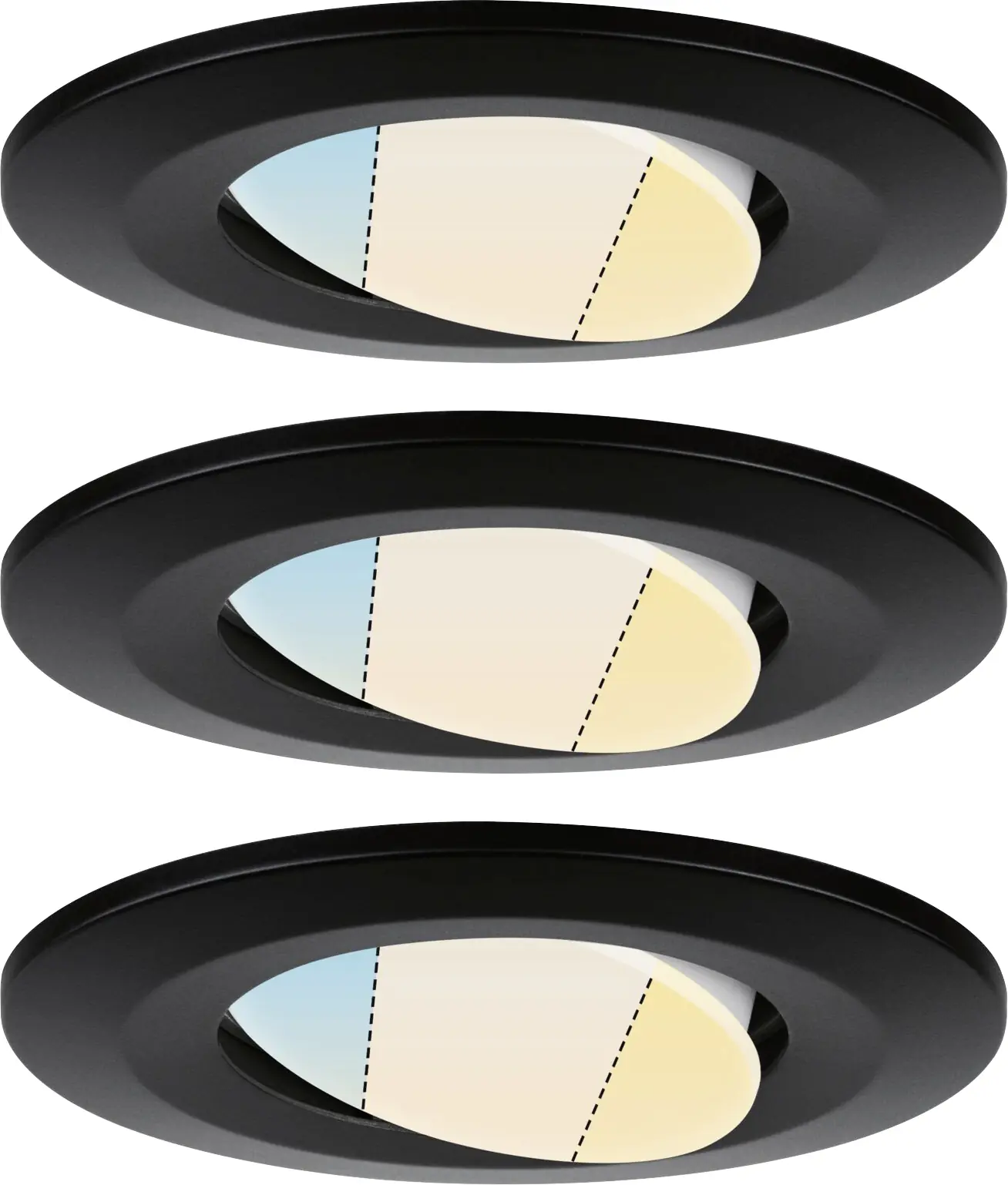 Paulmann HomeSpa 3er Set LED Einbauleuchte Calla schwarz 9 cm schwenkbar
