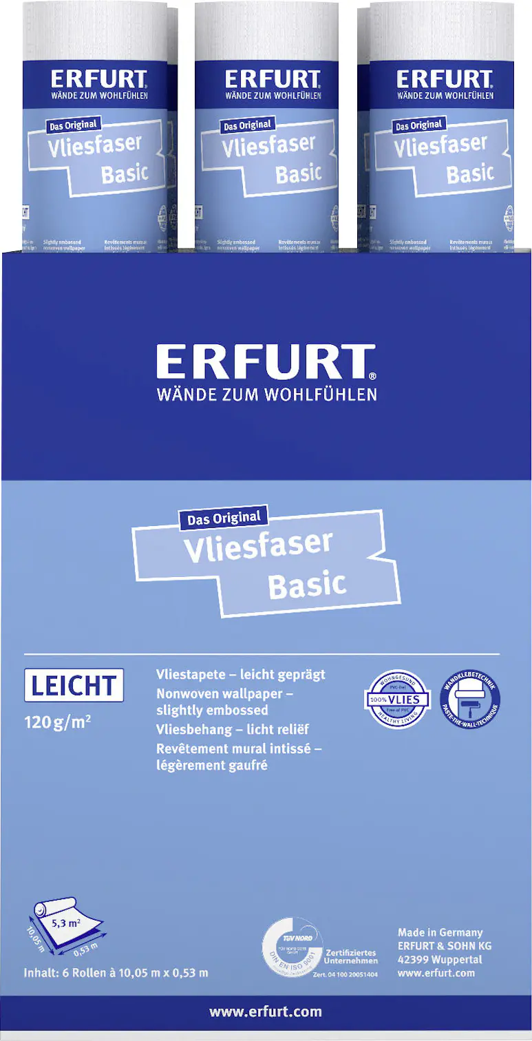 Erfurt Vliestapete Basic 108 weiß 10,05 x 0,53 m