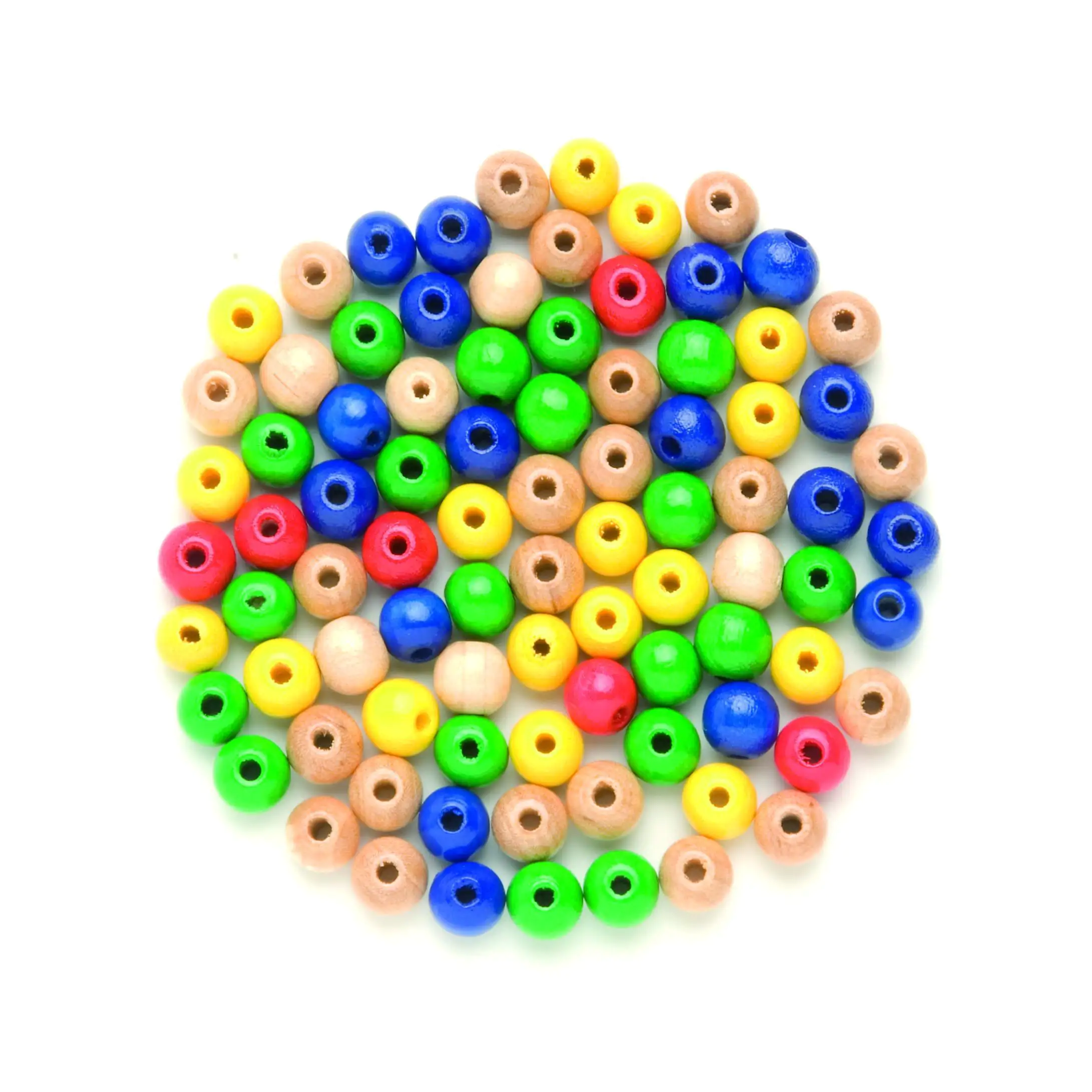 Glorex Holzperle bunt mix 15 mm - 14 Stück