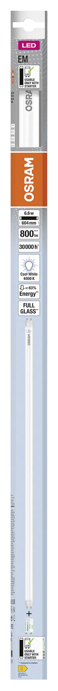 Osram LED Röhre 60 cm G13 6,6 W neutralweiß