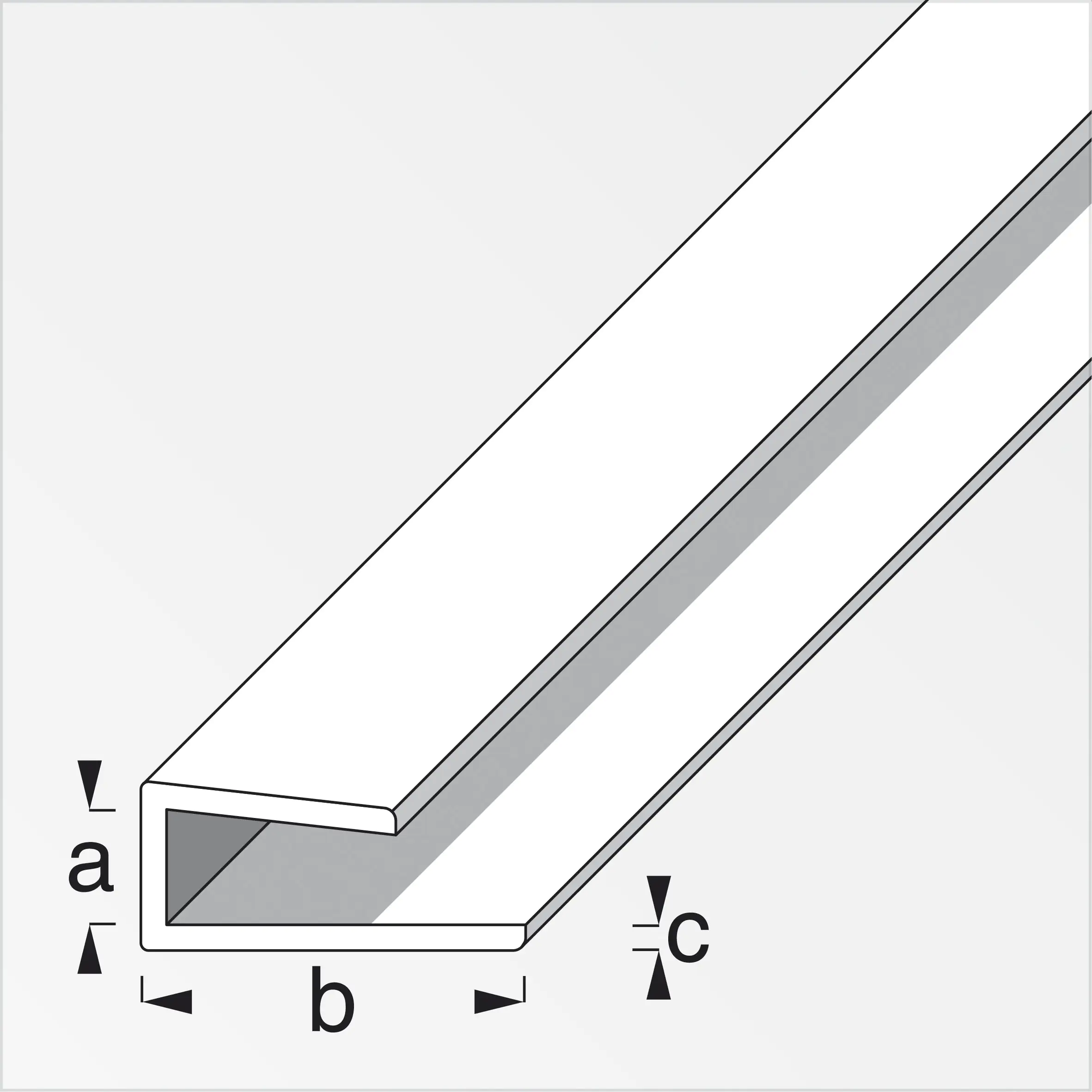 alfer Einfass-Profil, einseitig 1 m, 4 x 15 x 1 mm Kunststoff weiss