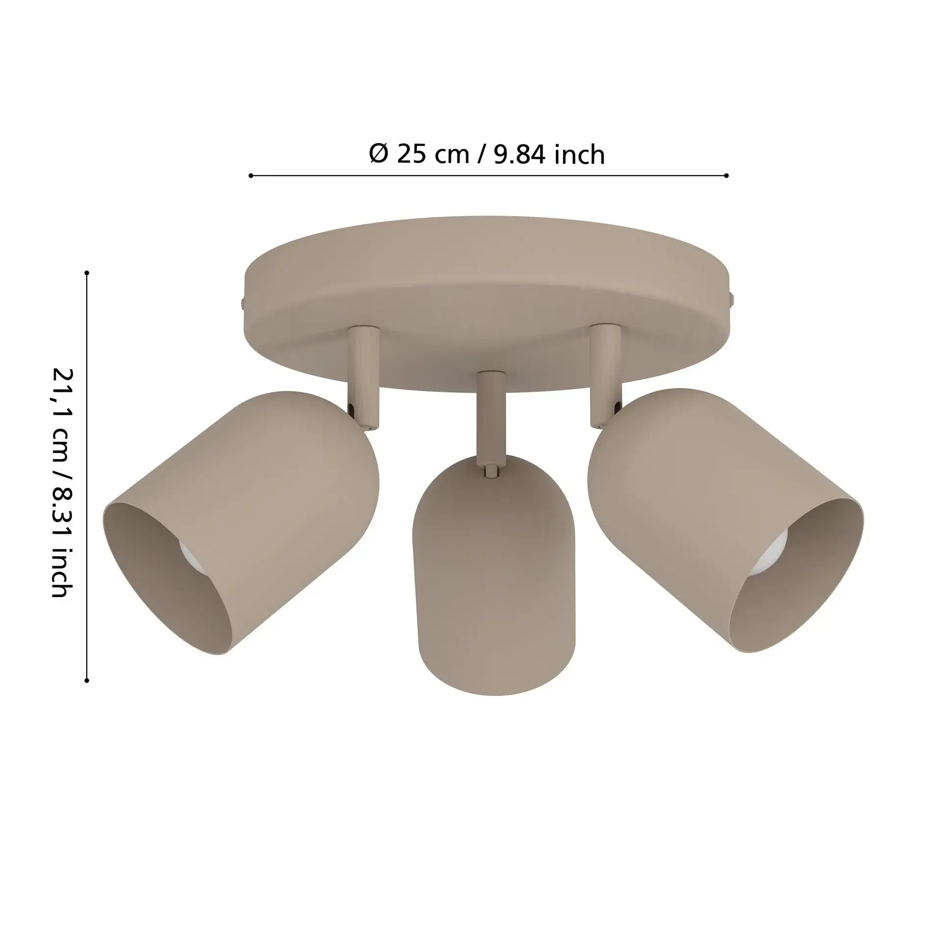 Eglo Leuchten 3er Spot Rondell Tilston Ø 25 x 21 cm sandfarben
